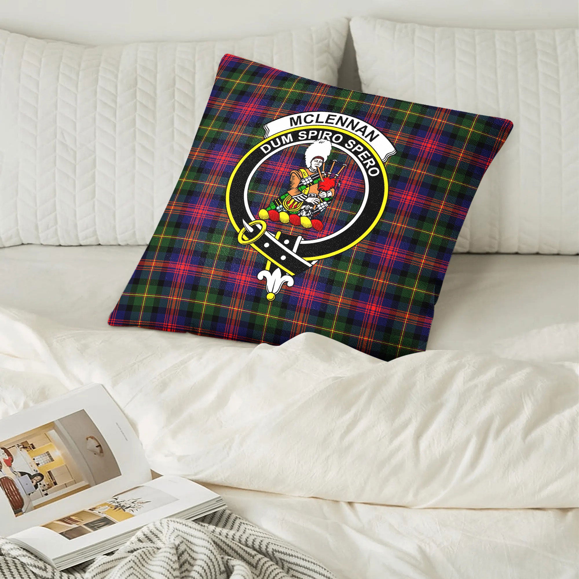 McLennan Modern Tartan Crest Pillow Cover