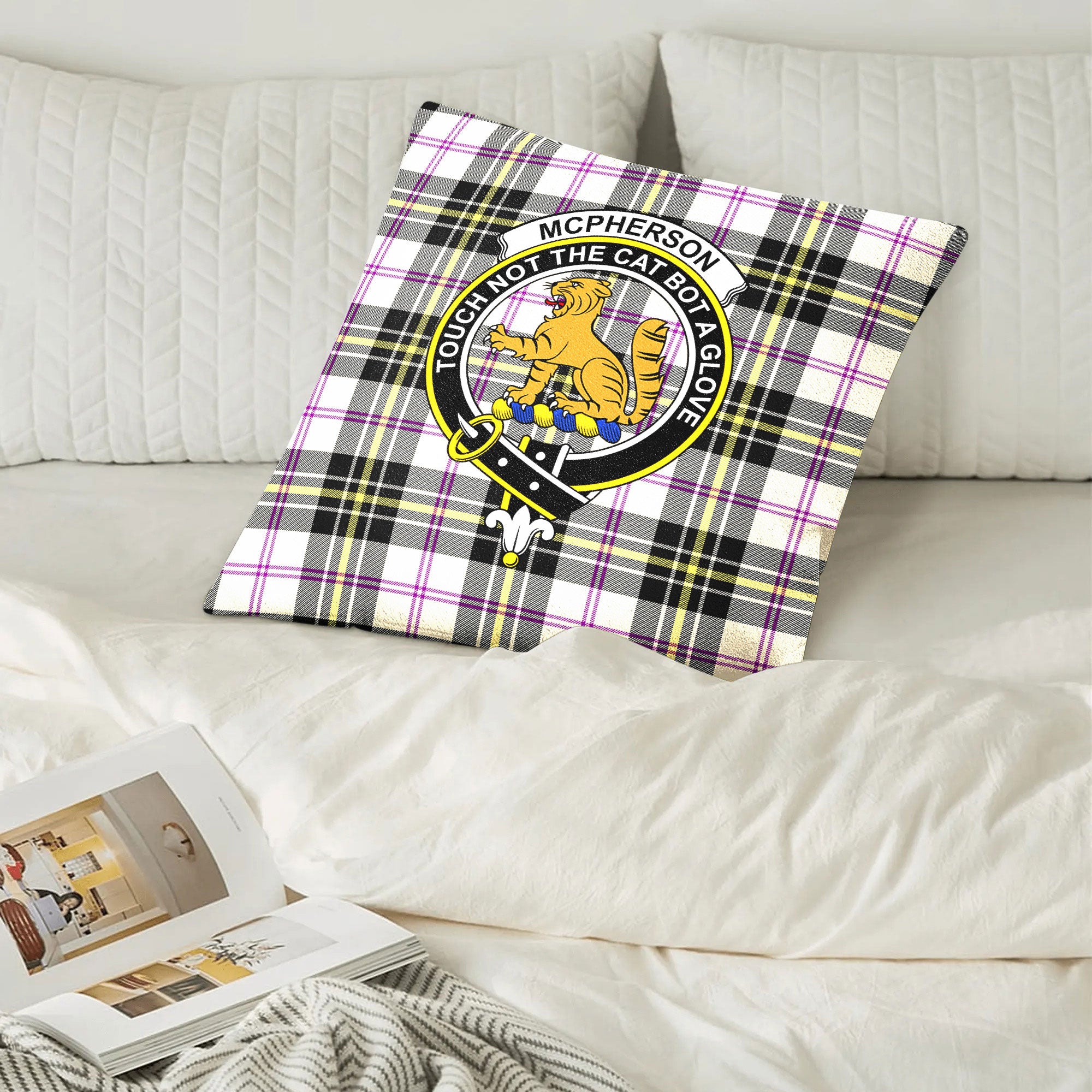 McPherson Dress Ancient Tartan Crest Pillow Cover