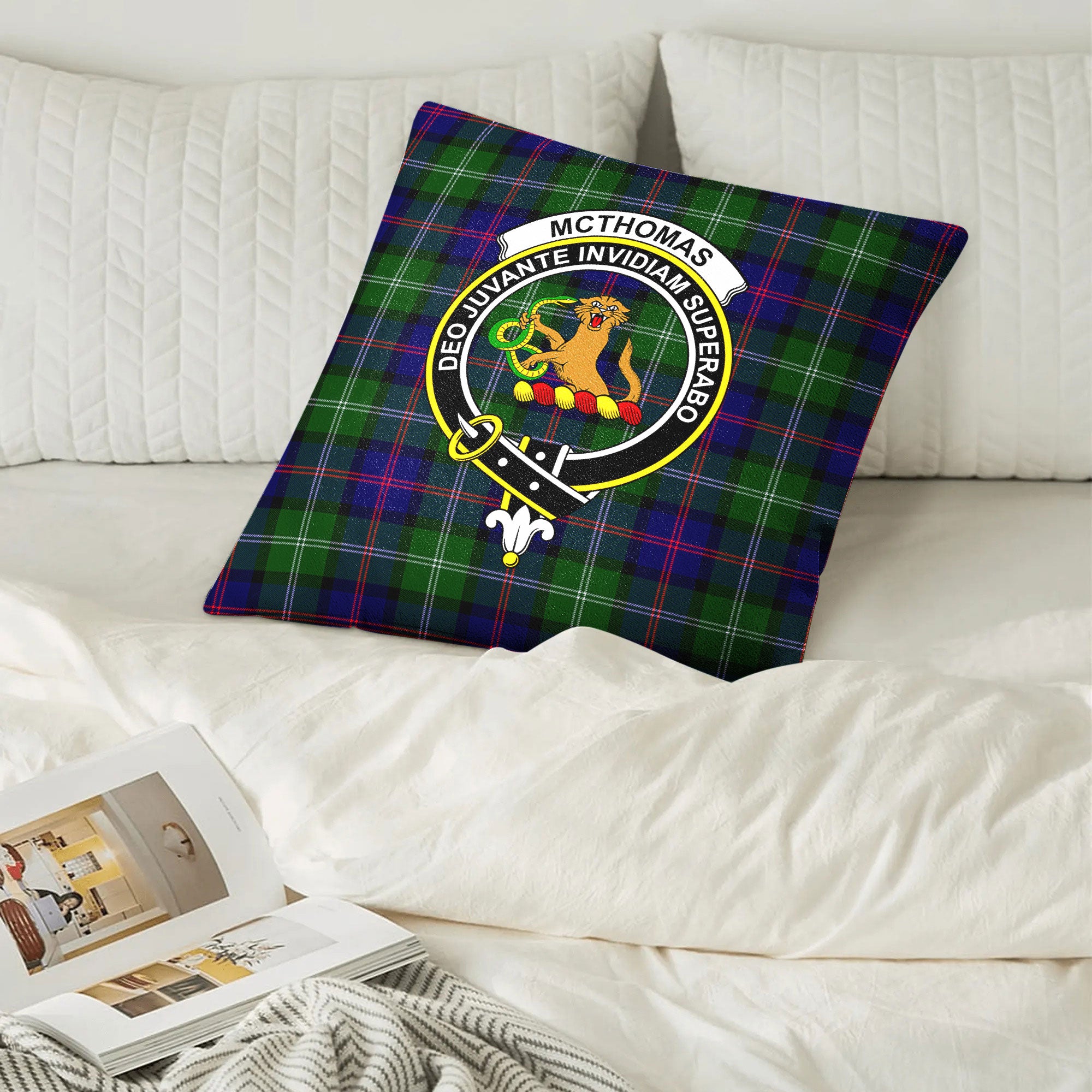 McThomas Modern Tartan Crest Pillow Cover