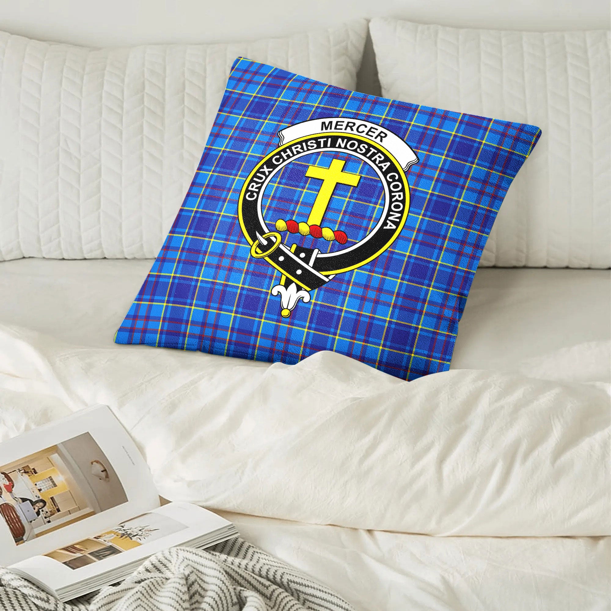 Mercer Modern Tartan Crest Pillow Cover