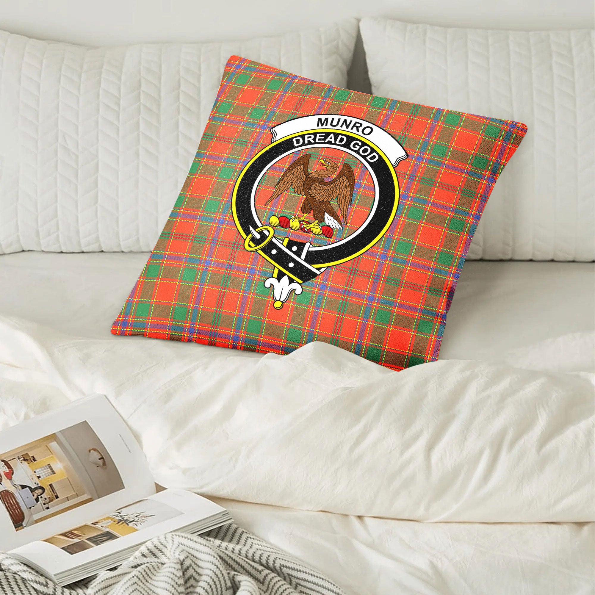 Munro Ancient Tartan Crest Pillow Cover