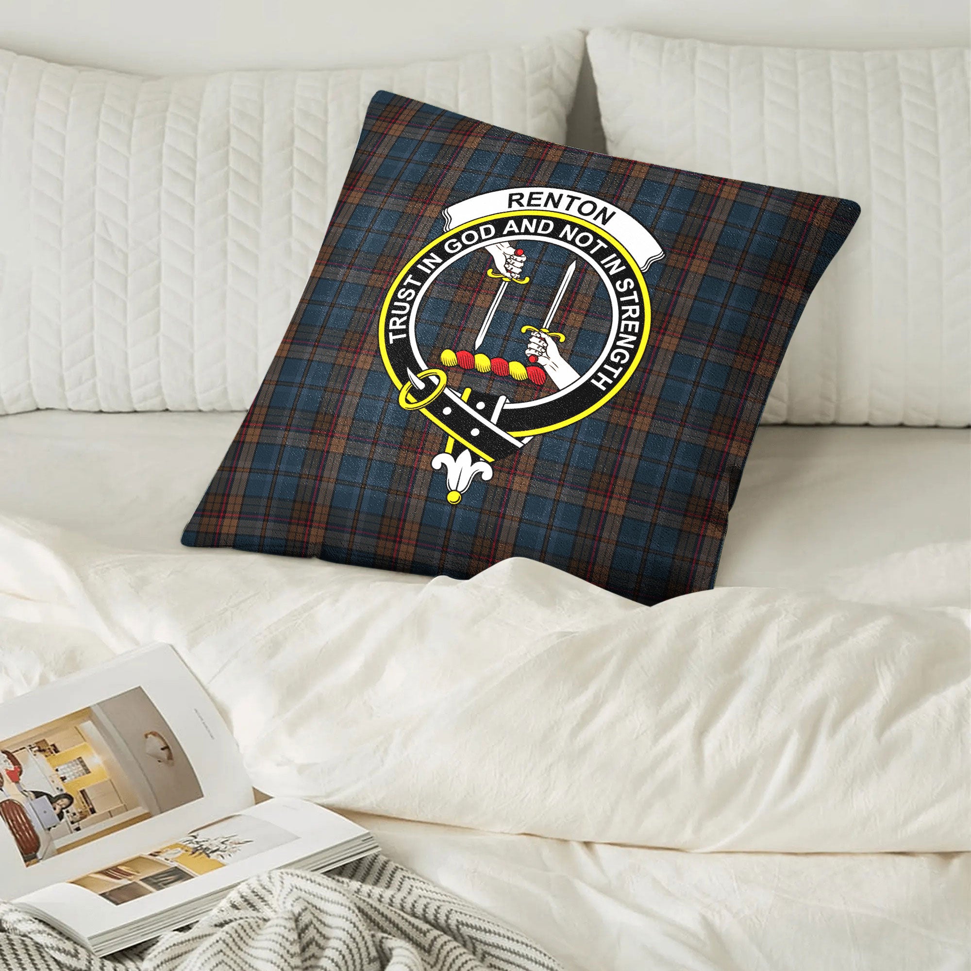 Renton Tartan Crest Pillow Cover