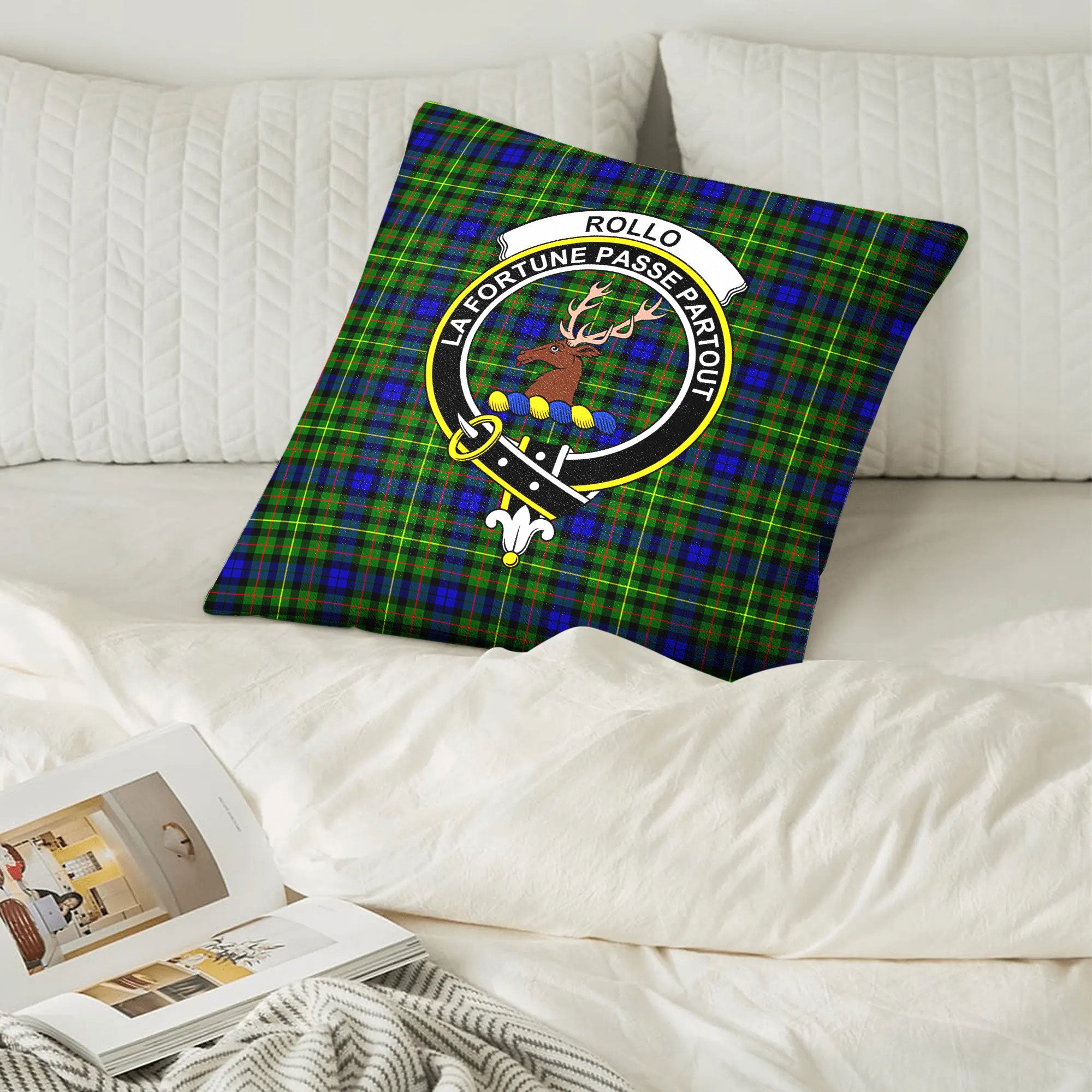 Rollo Modern Tartan Crest Pillow Cover