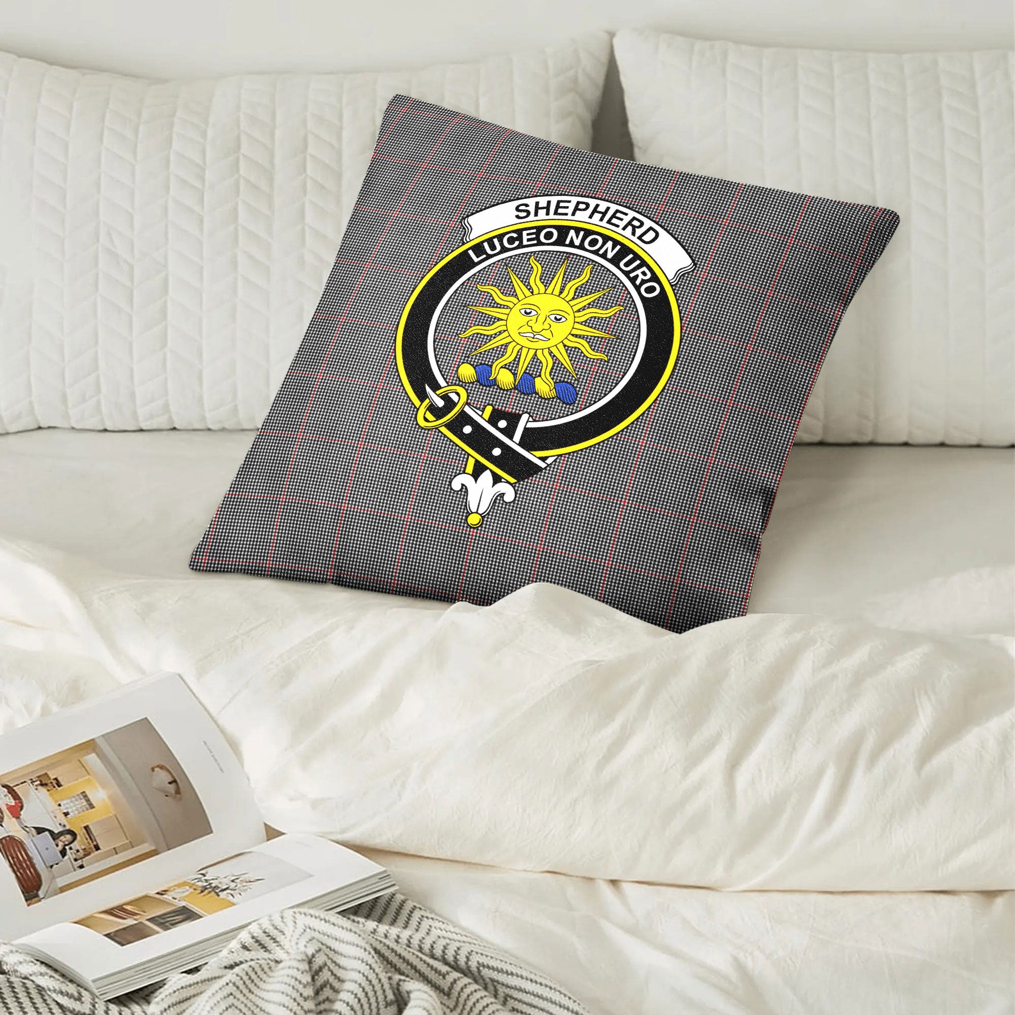 Shepherd Tartan Crest Pillow Cover