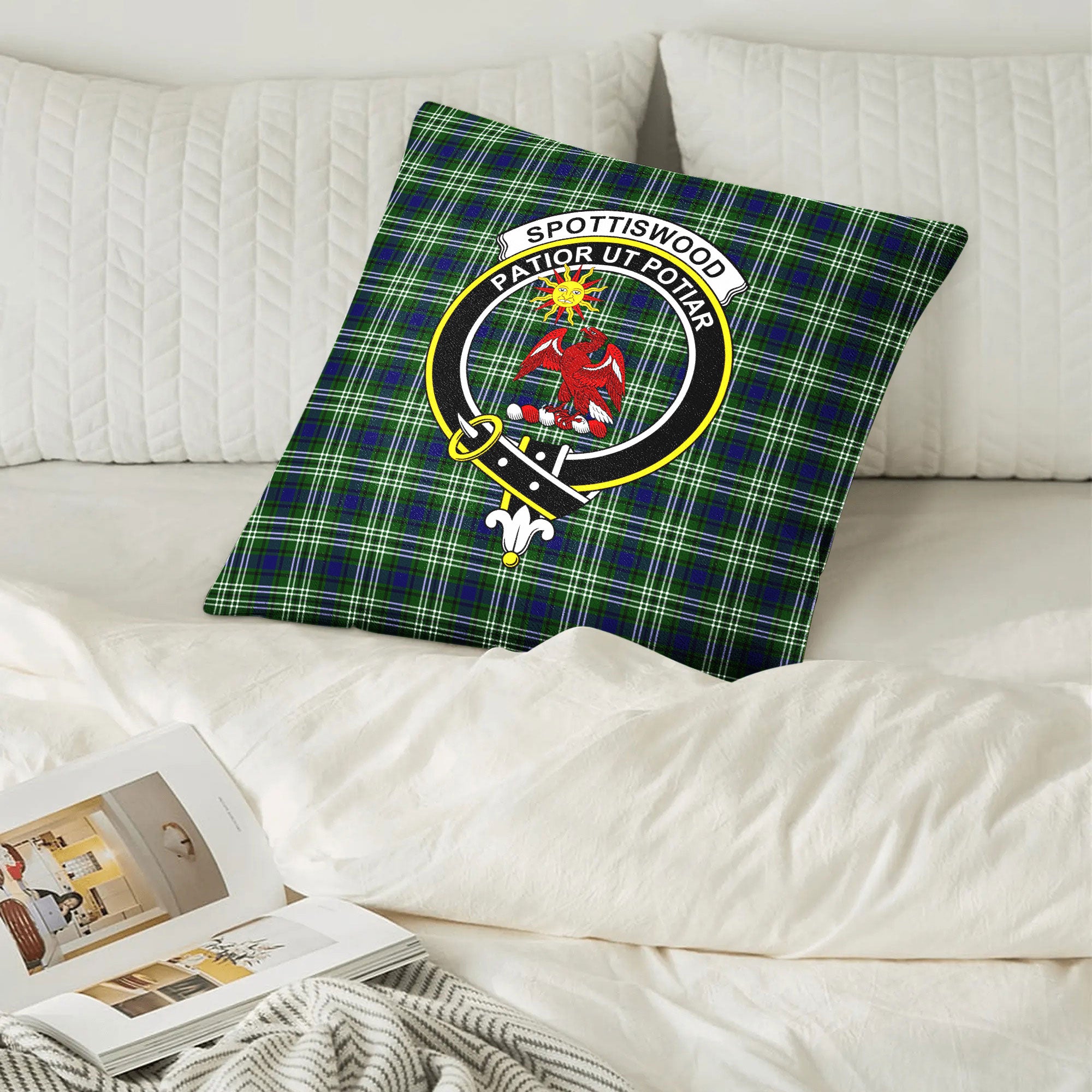 Spottiswood Tartan Crest Pillow Cover