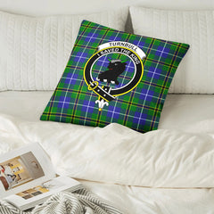 Turnbull Hunting Tartan Crest Pillow Cover