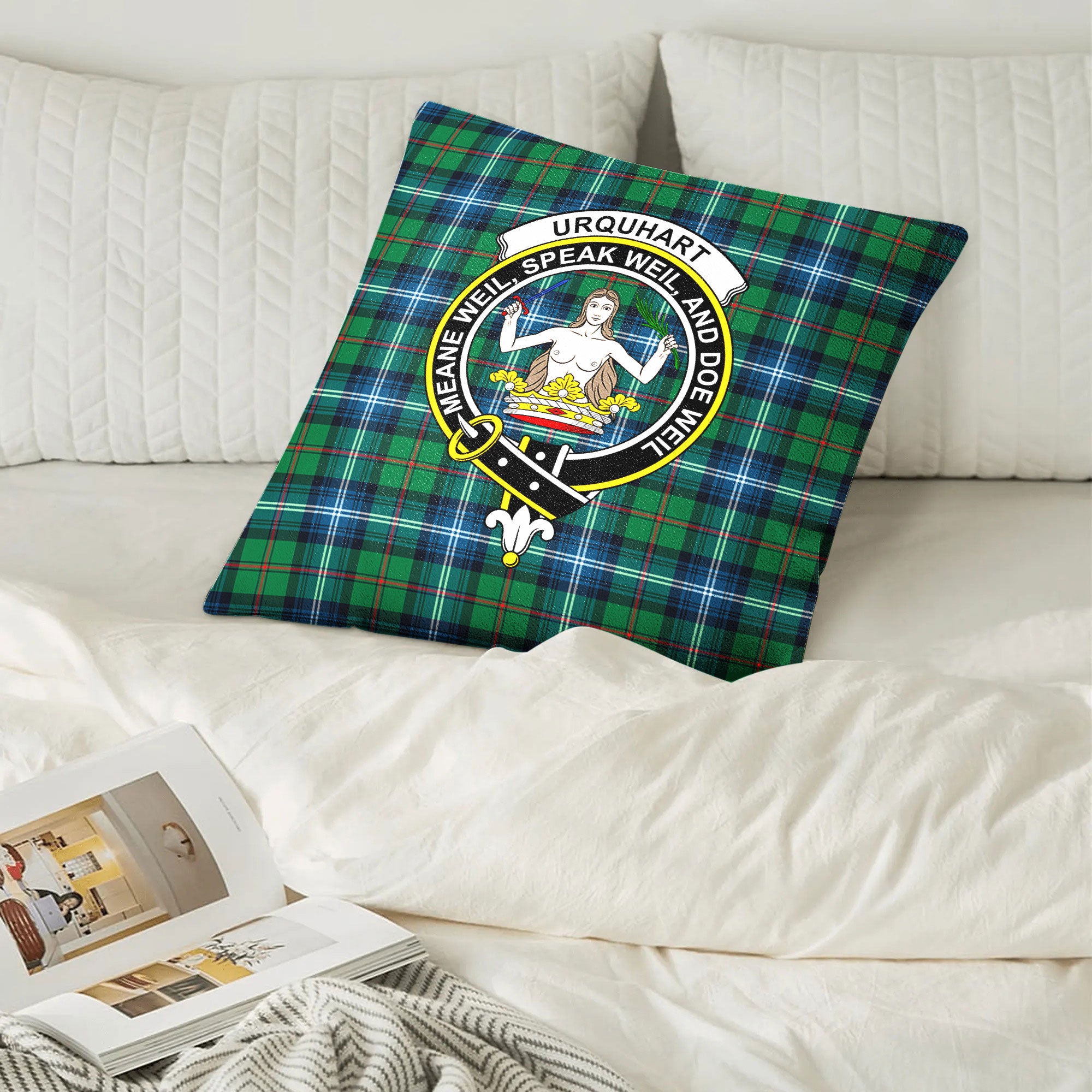 Urquhart Ancient Tartan Crest Pillow Cover