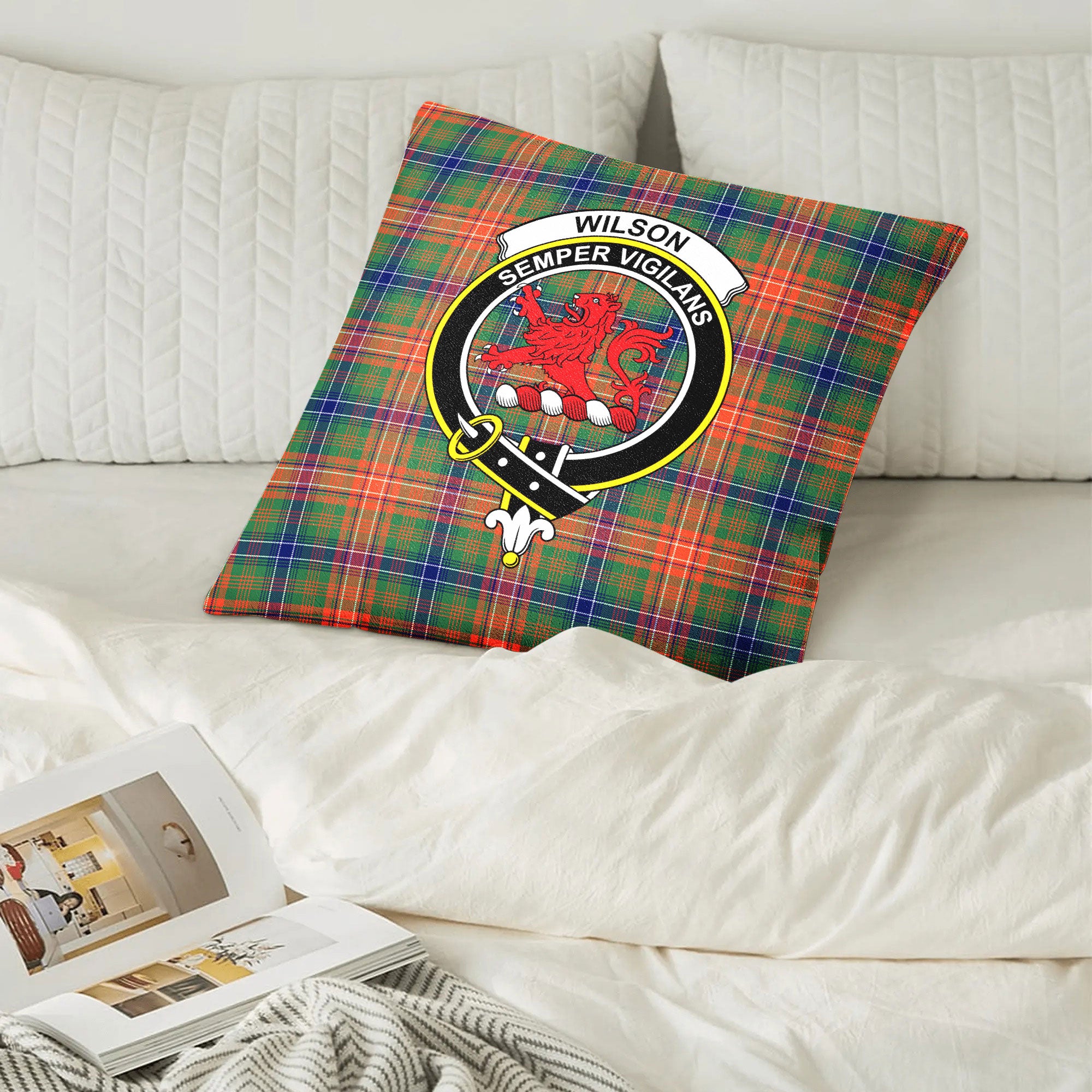 Wilson Ancient Tartan Crest Pillow Cover