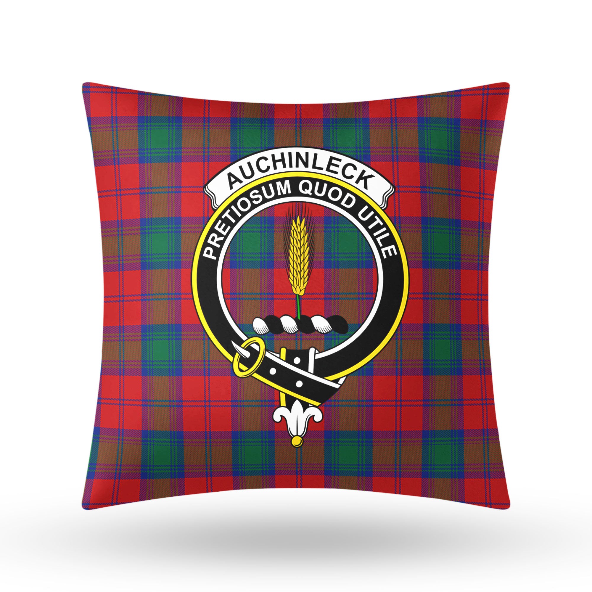 Auchinleck Tartan Crest Pillow Cover