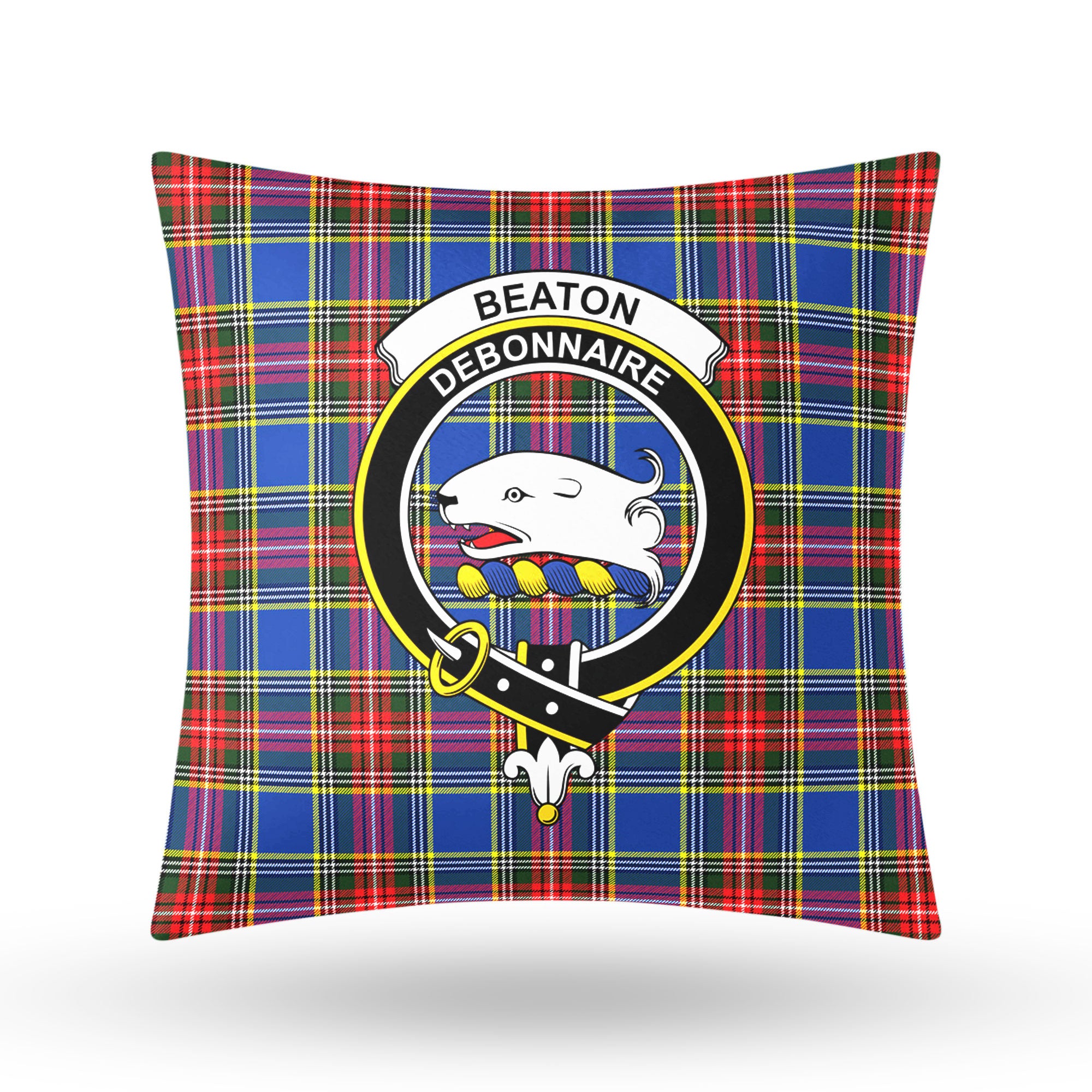 Beaton Modern Tartan Crest Pillow Cover