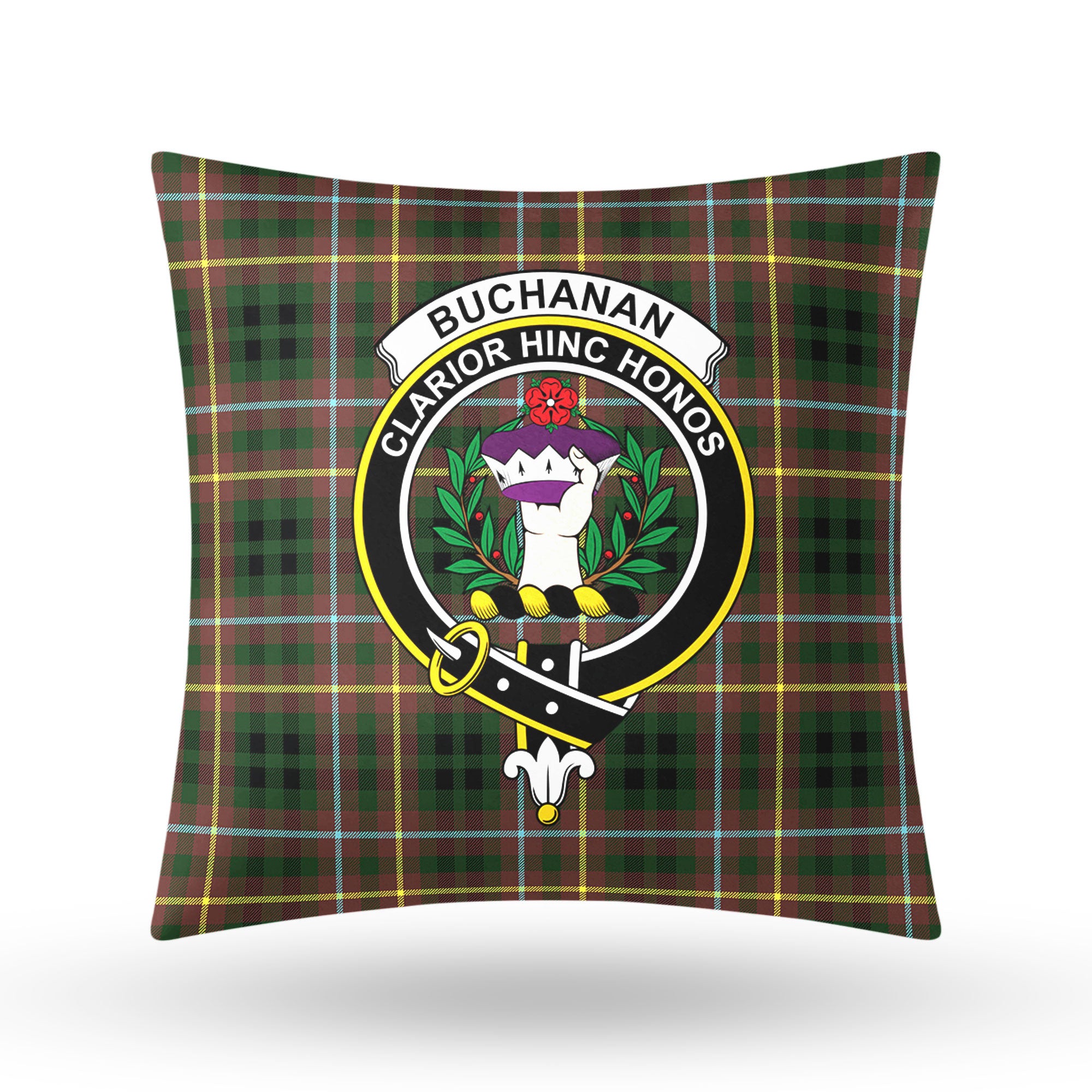 Buchanan Hunting Tartan Crest Pillow Cover