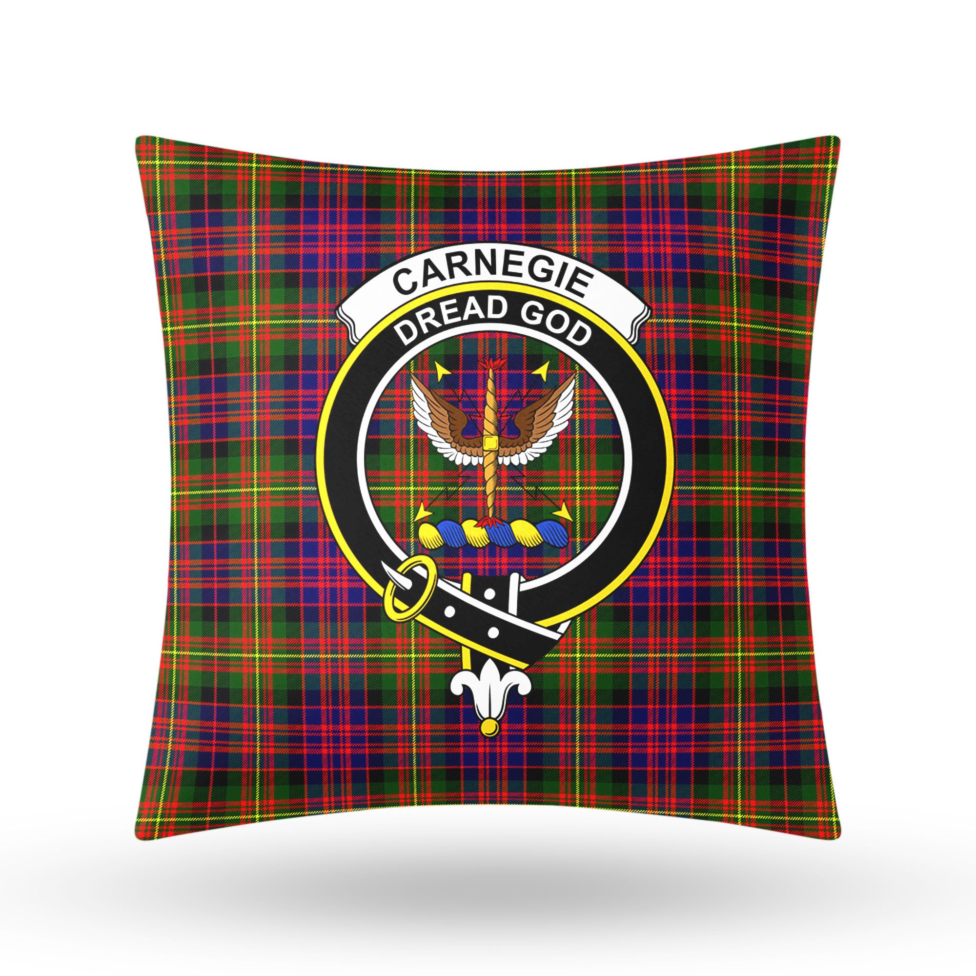 Carnegie Modern Tartan Crest Pillow Cover