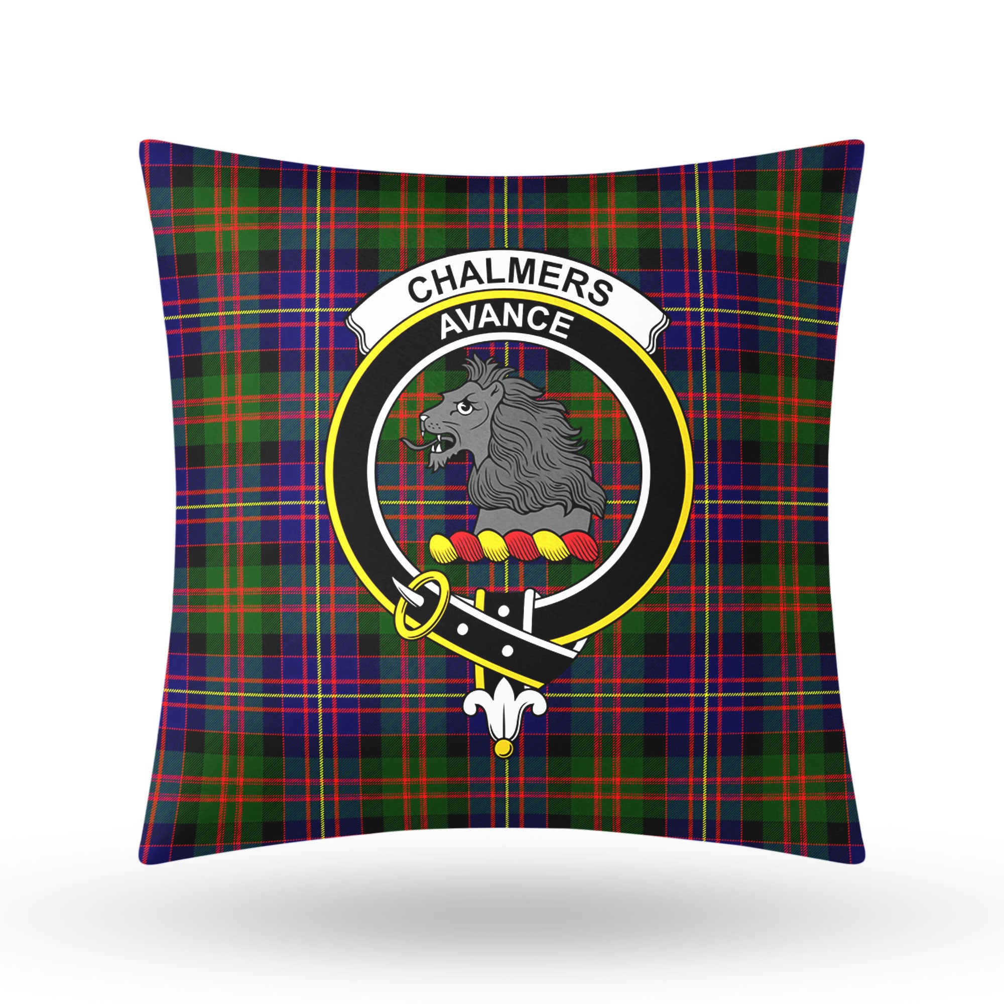 Chalmers Tartan Crest Pillow Cover