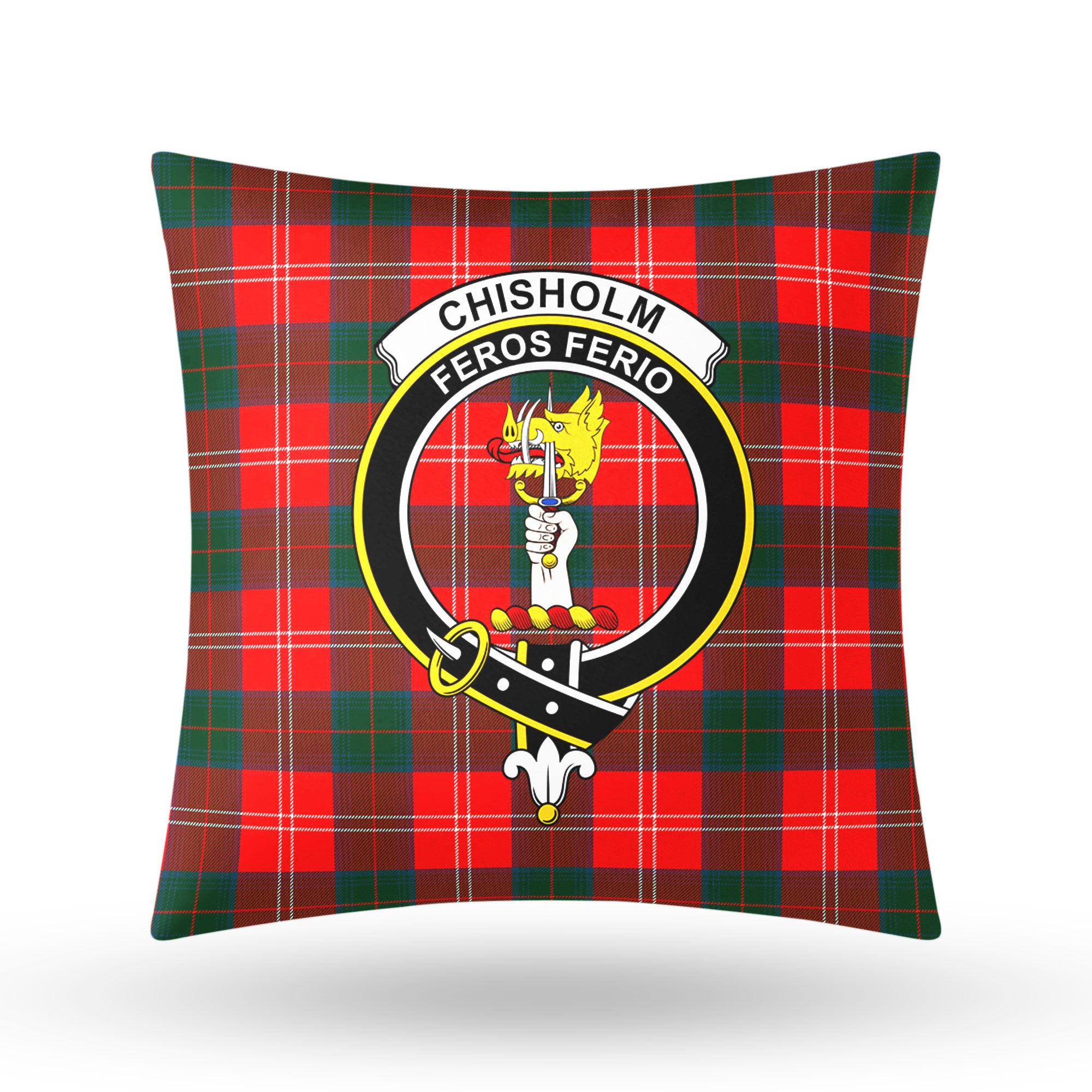 Chisholm Modern Tartan Crest Pillow Cover