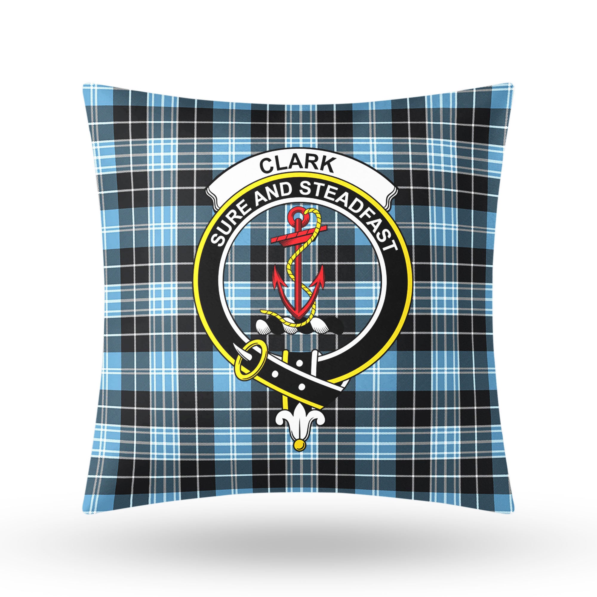 Clark Ancient Tartan Crest Pillow Cover