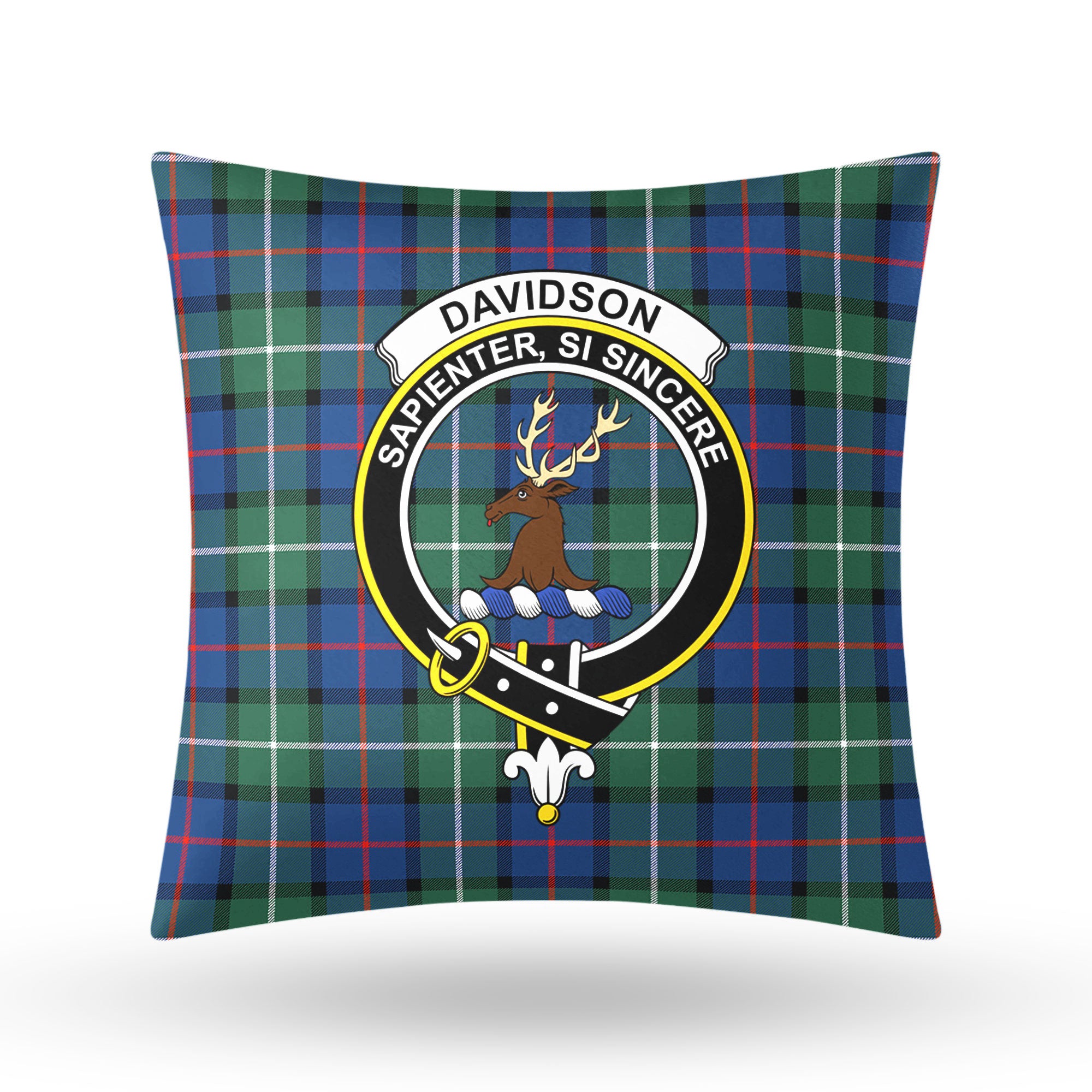 Davidson of Tulloch Tartan Crest Pillow Cover