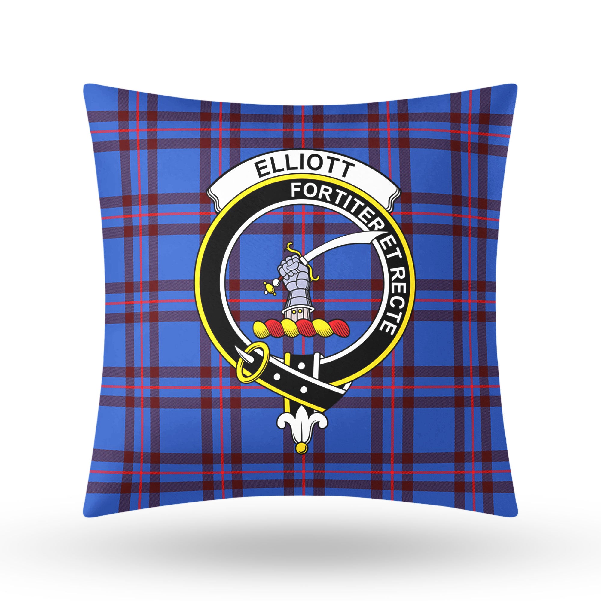 Elliott Modern Tartan Crest Pillow Cover