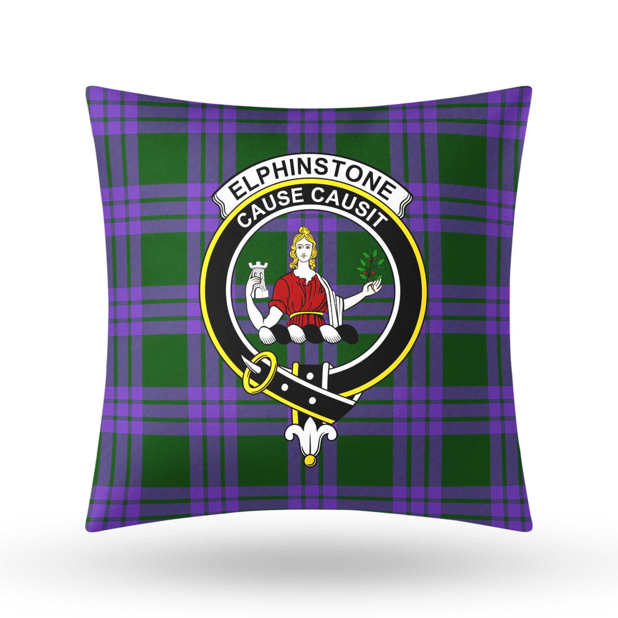 Elphinstone Tartan Crest Pillow Cover