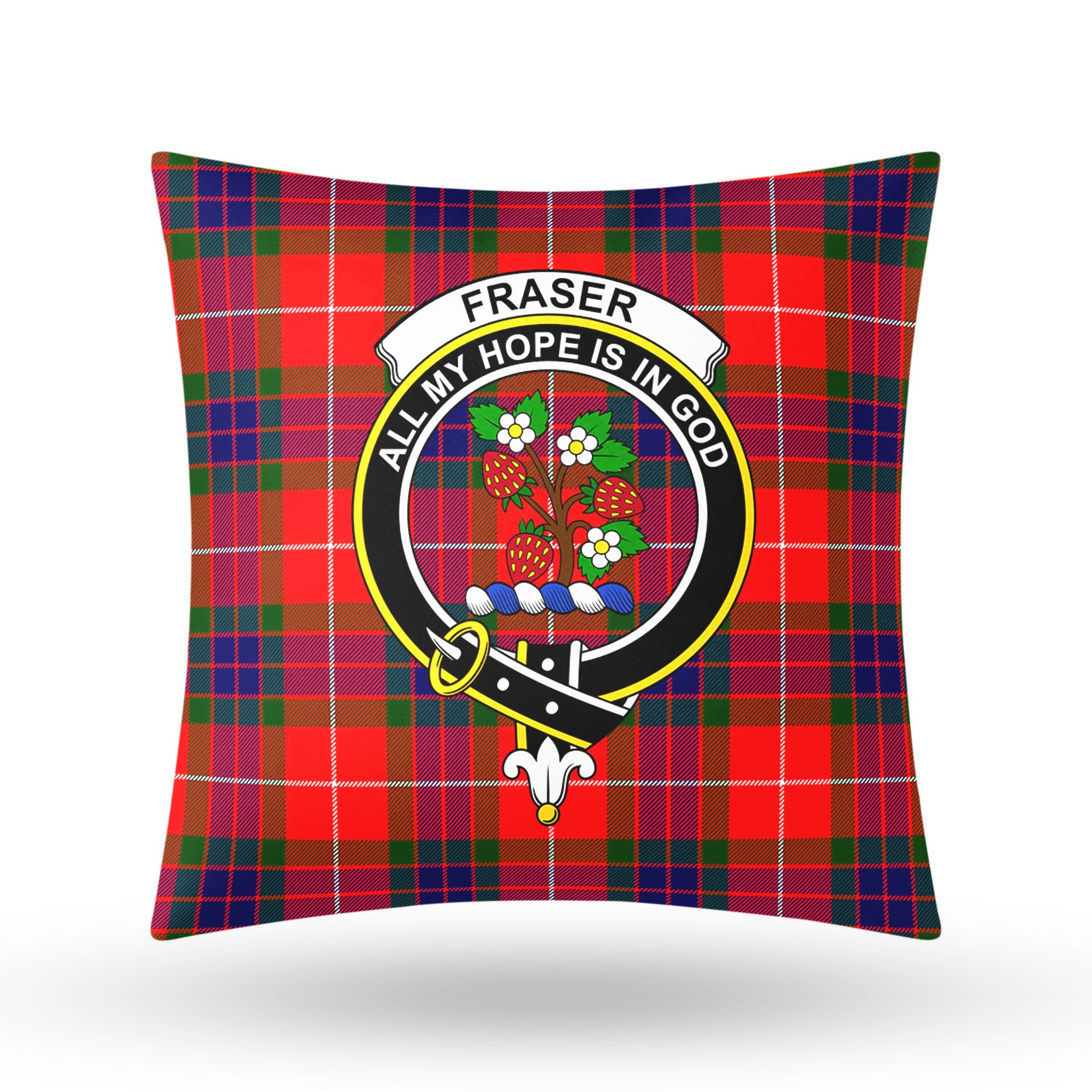 Fraser Tartan Crest Pillow Cover