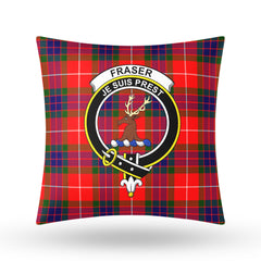 Fraser (of Lovat) Modern Tartan Crest Pillow Cover