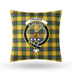 Fraser (of Lovat) Yellow Tartan Crest Pillow Cover