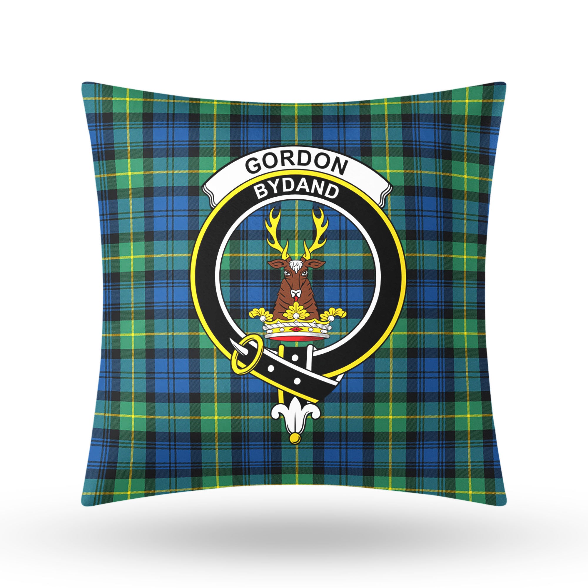 Gordon Ancient Tartan Crest Pillow Cover