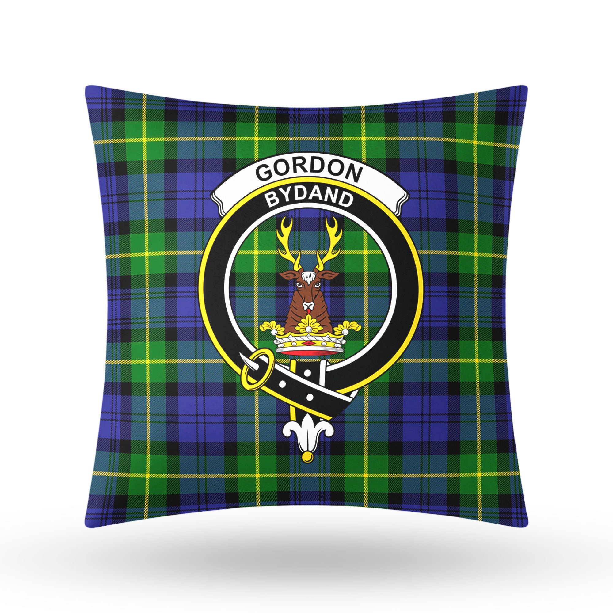 Gordon Modern Tartan Crest Pillow Cover