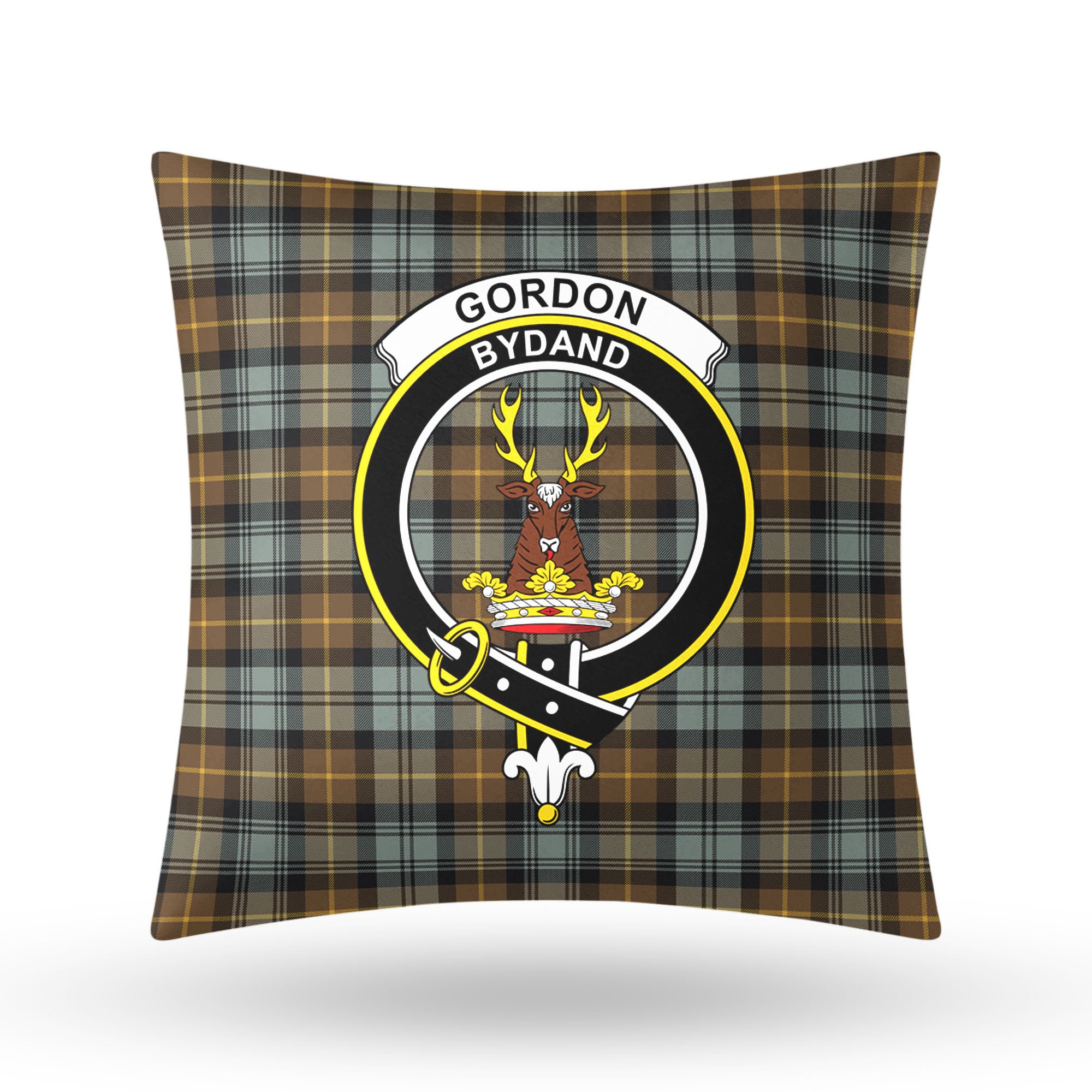 Gordon Weathered Tartan Crest Pillow Cover