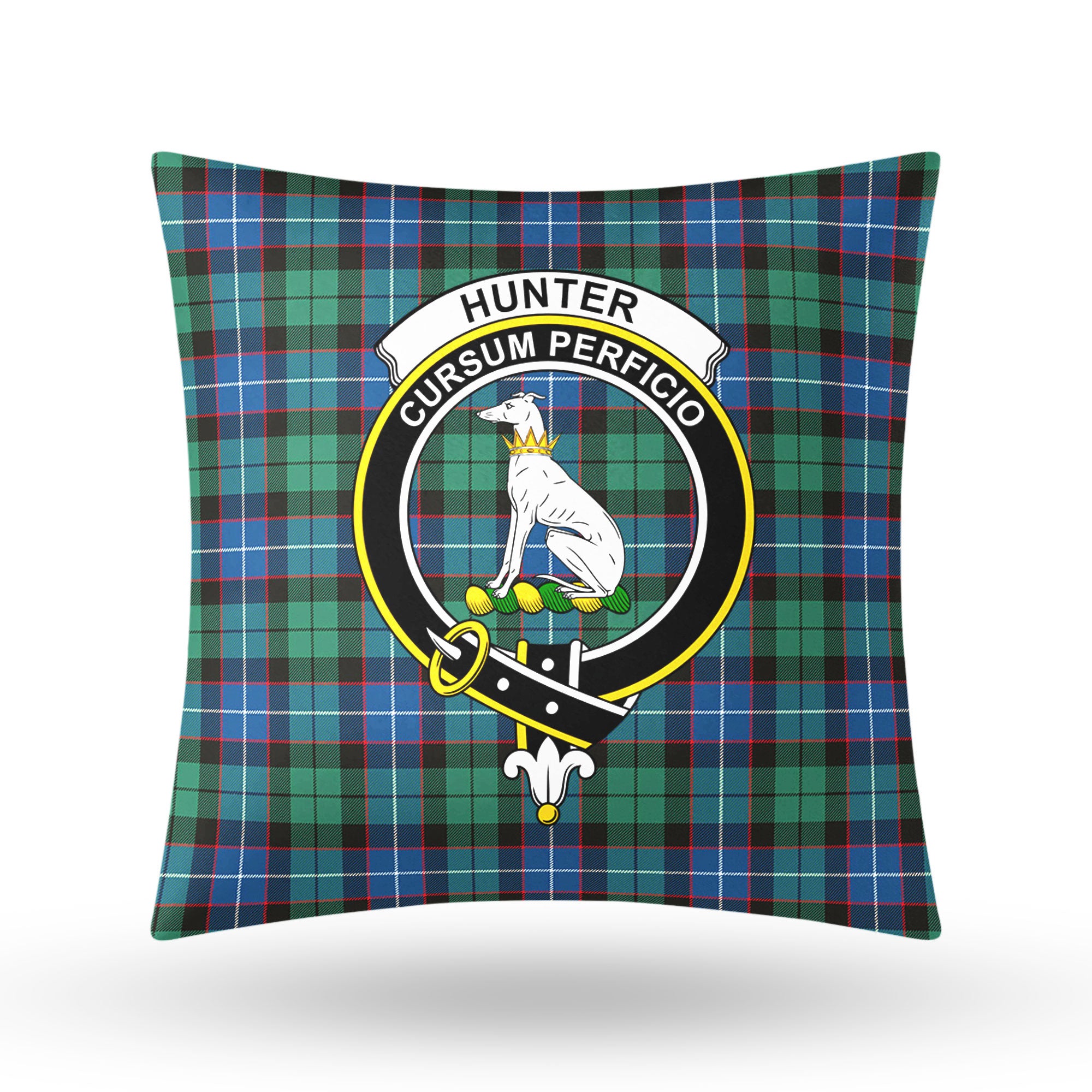 Hunter Ancient Tartan Crest Pillow Cover