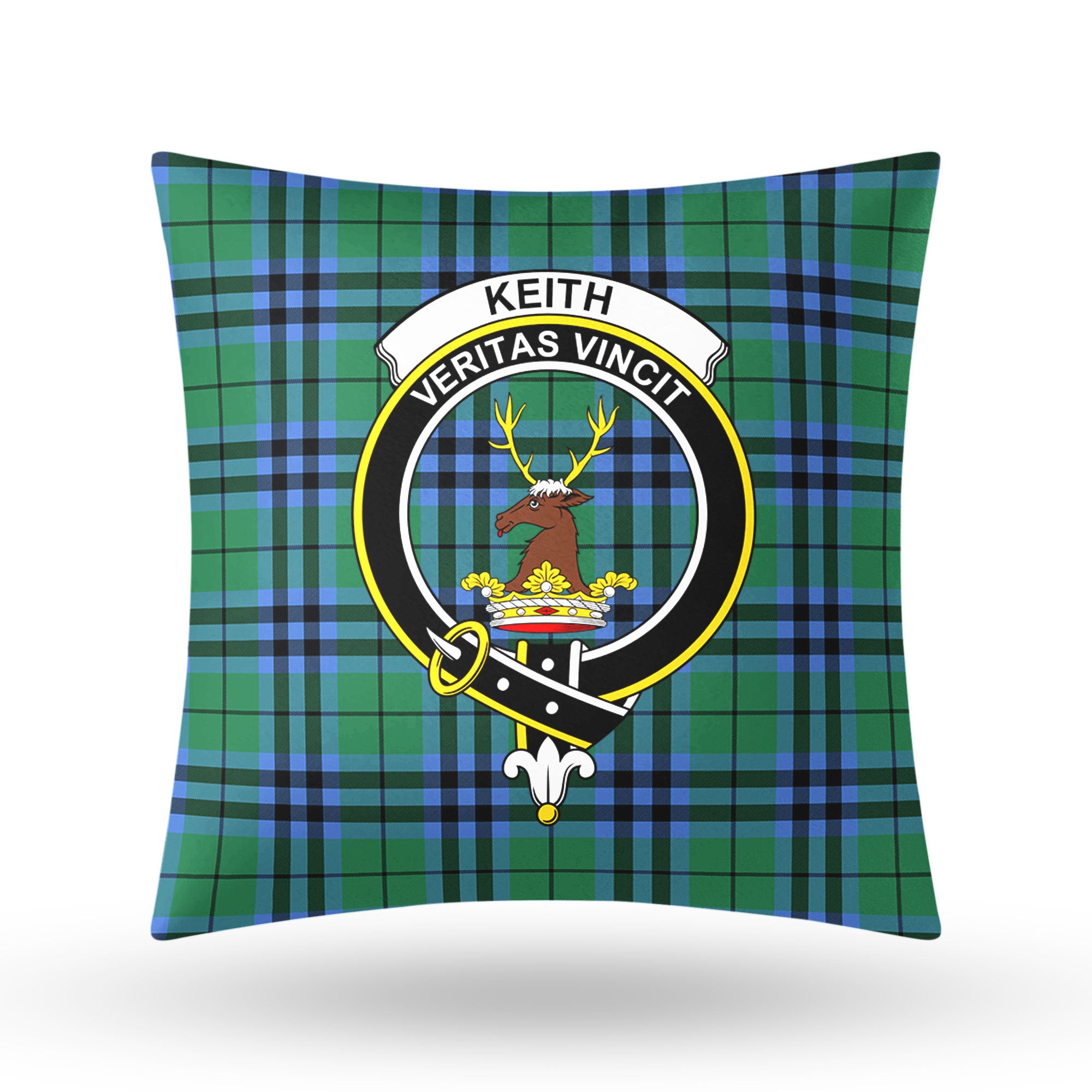 Keith Ancient Tartan Crest Pillow Cover