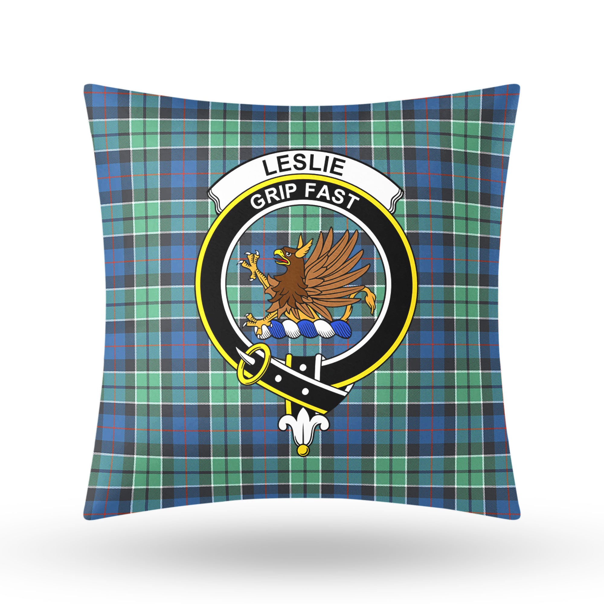 Leslie Hunting Ancient Tartan Crest Pillow Cover