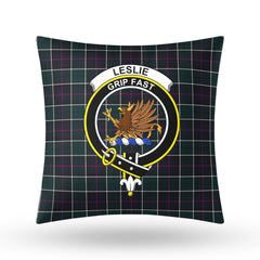 Leslie Hunting Modern Tartan Crest Pillow Cover