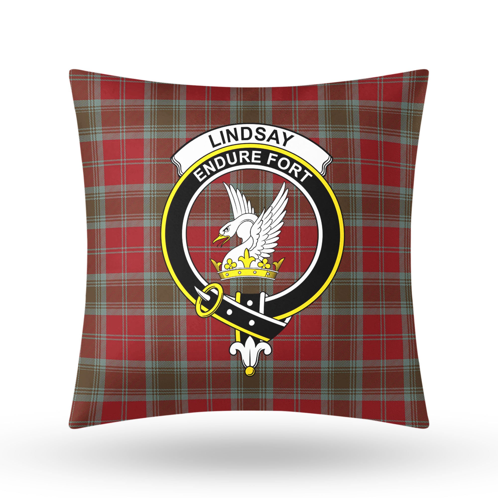 Lindsay Weathered Tartan Crest Pillow Cover