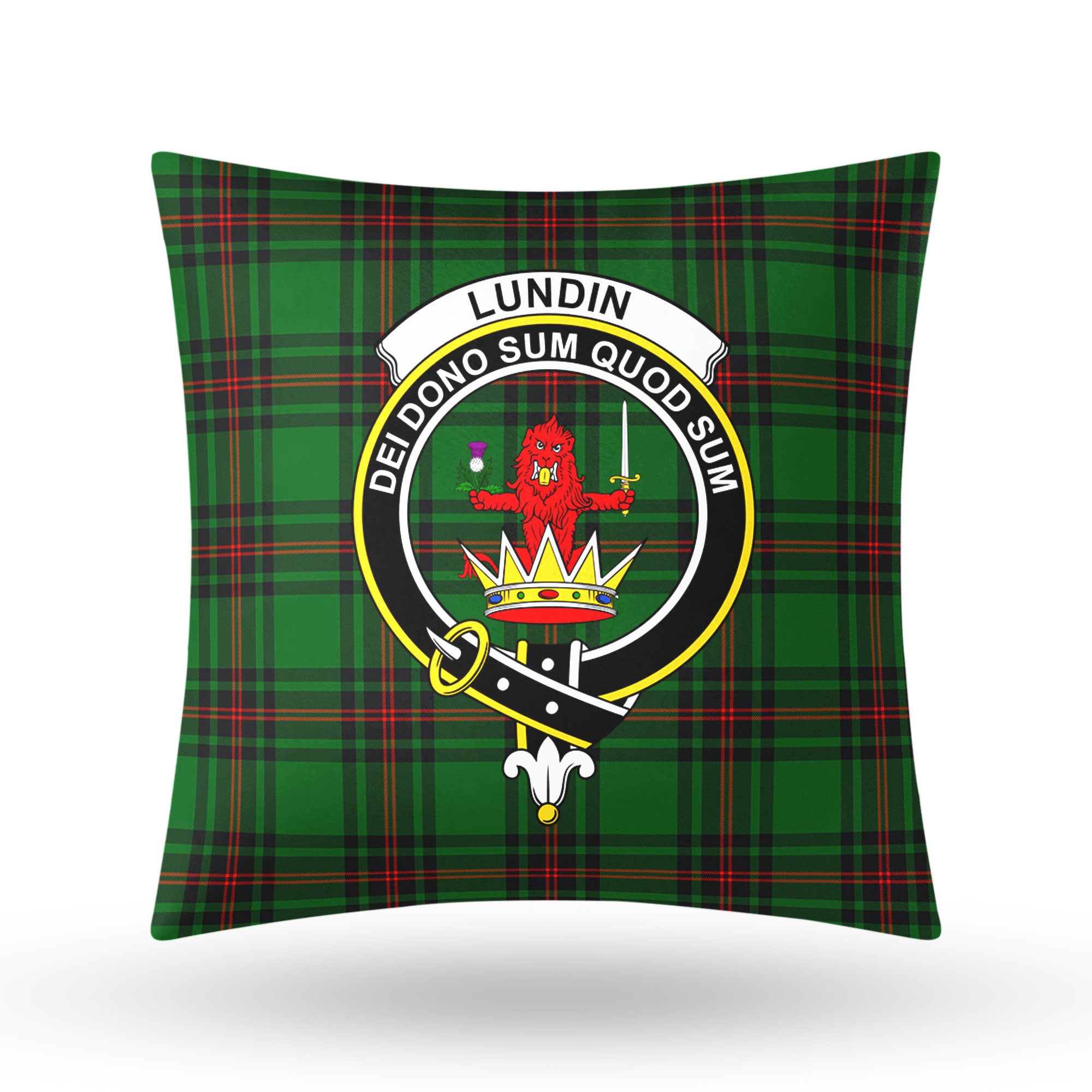 Lundin Tartan Crest Pillow Cover