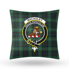 MacAuley Hunting Ancient Tartan Crest Pillow Cover