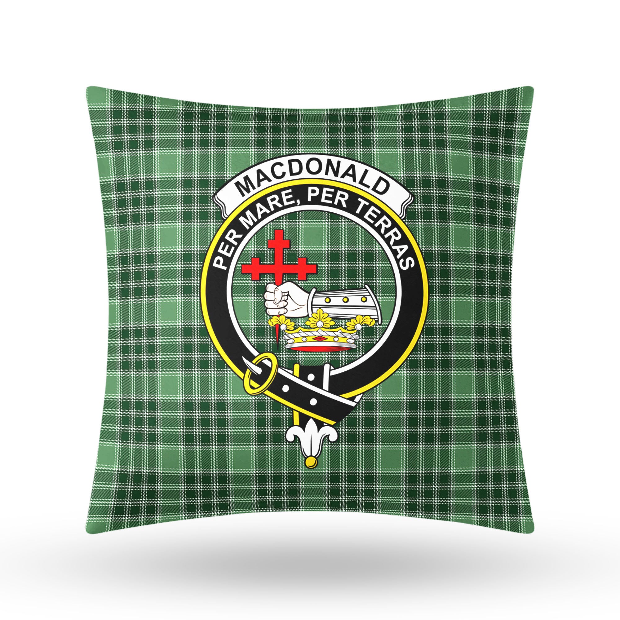 MacDonald Lord of the Isles Hunting Tartan Crest Pillow Cover