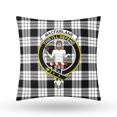 MacFarlane Black - White Tartan Crest Pillow Cover