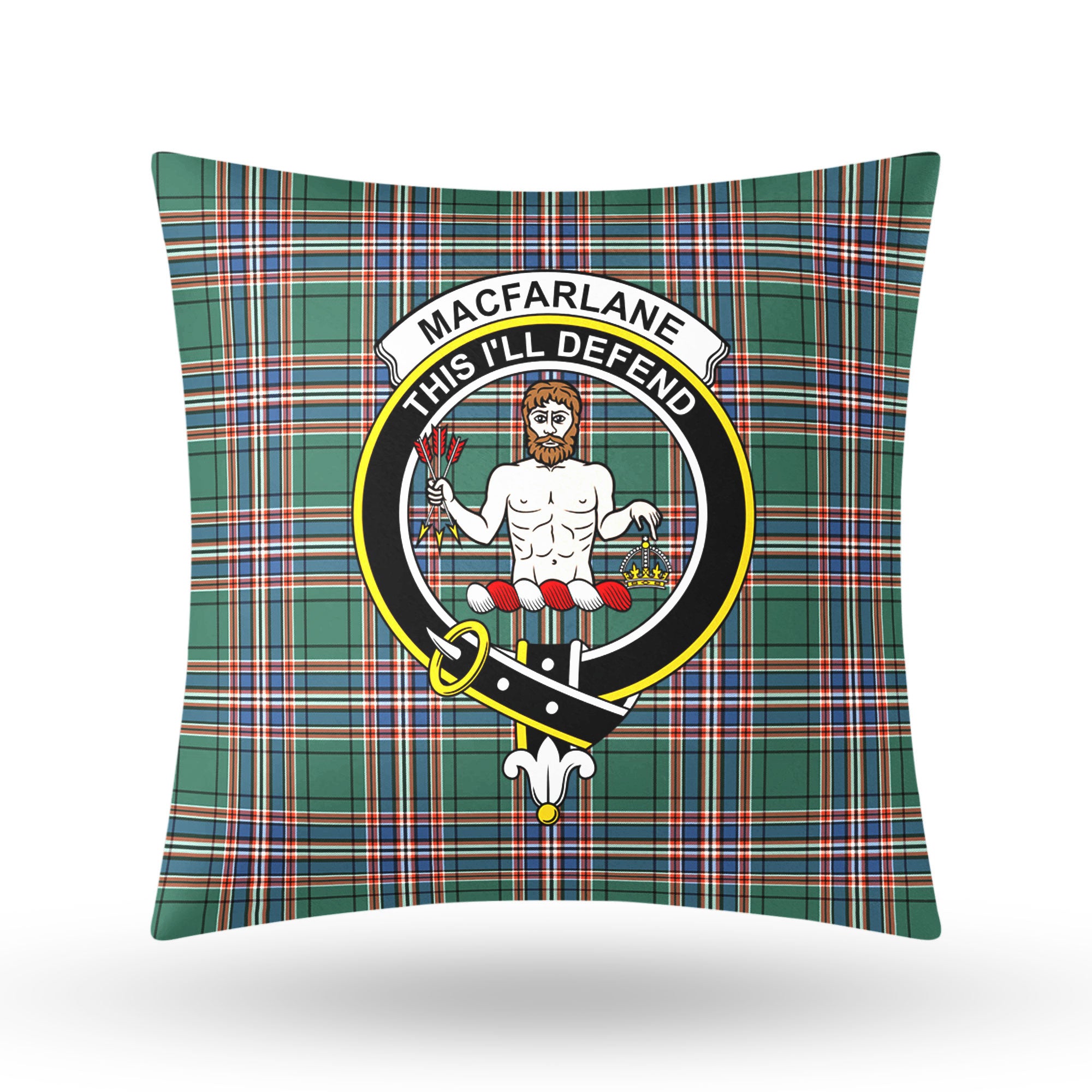 MacFarlane Hunting Ancient Tartan Crest Pillow Cover