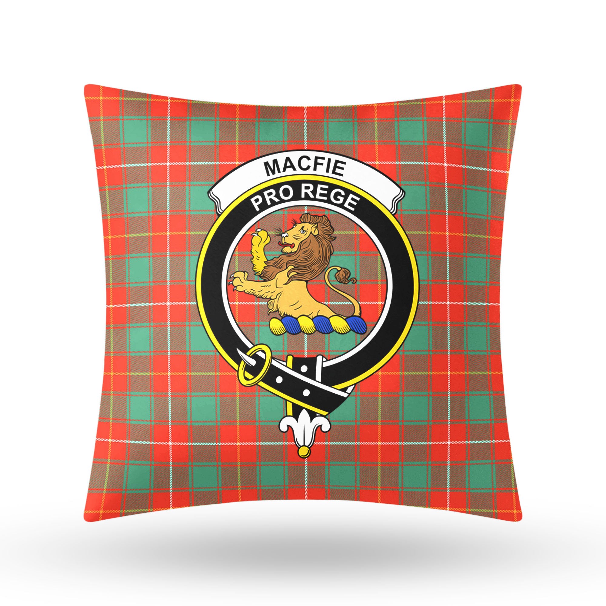 MacFie Ancient Tartan Crest Pillow Cover