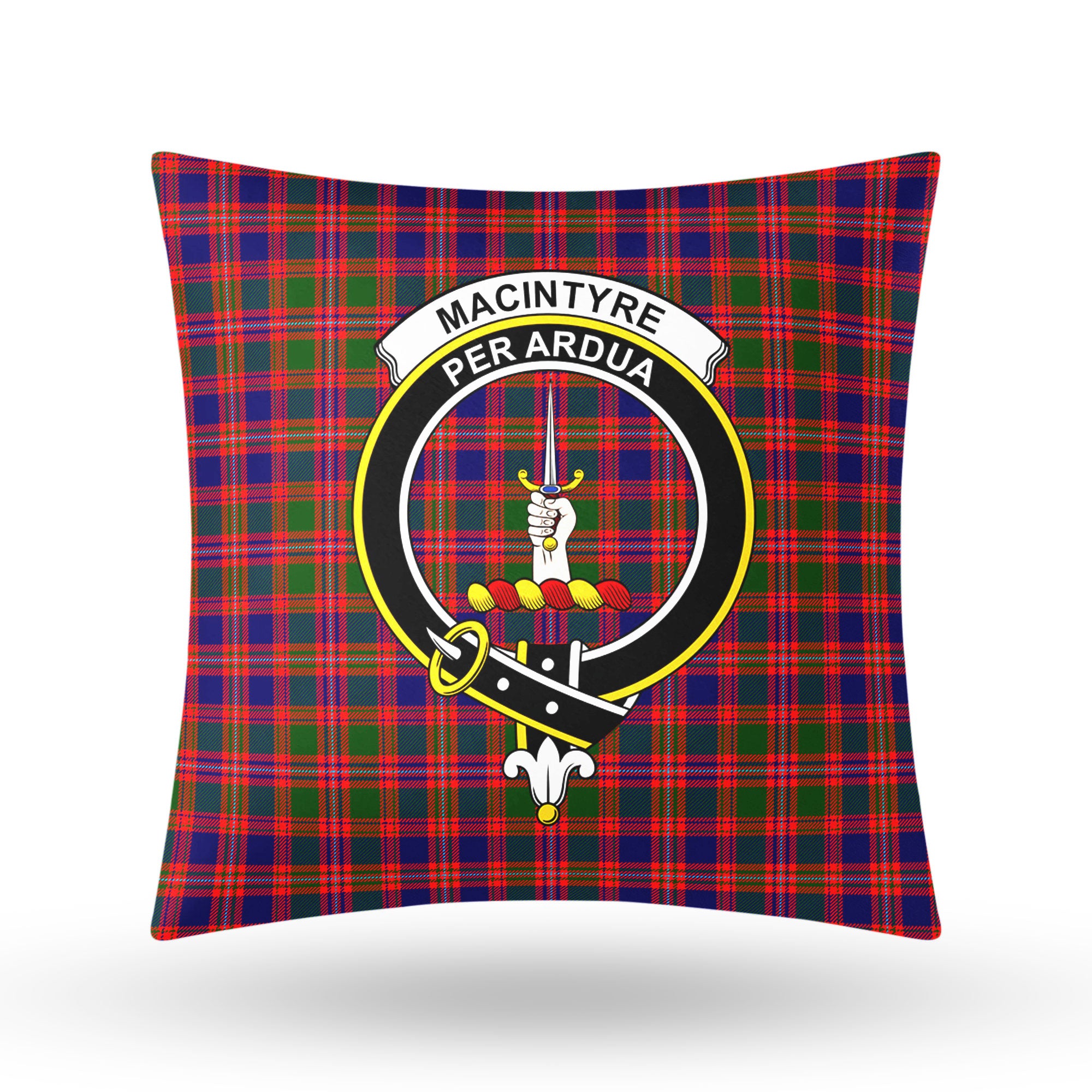 MacIntyre Modern Tartan Crest Pillow Cover