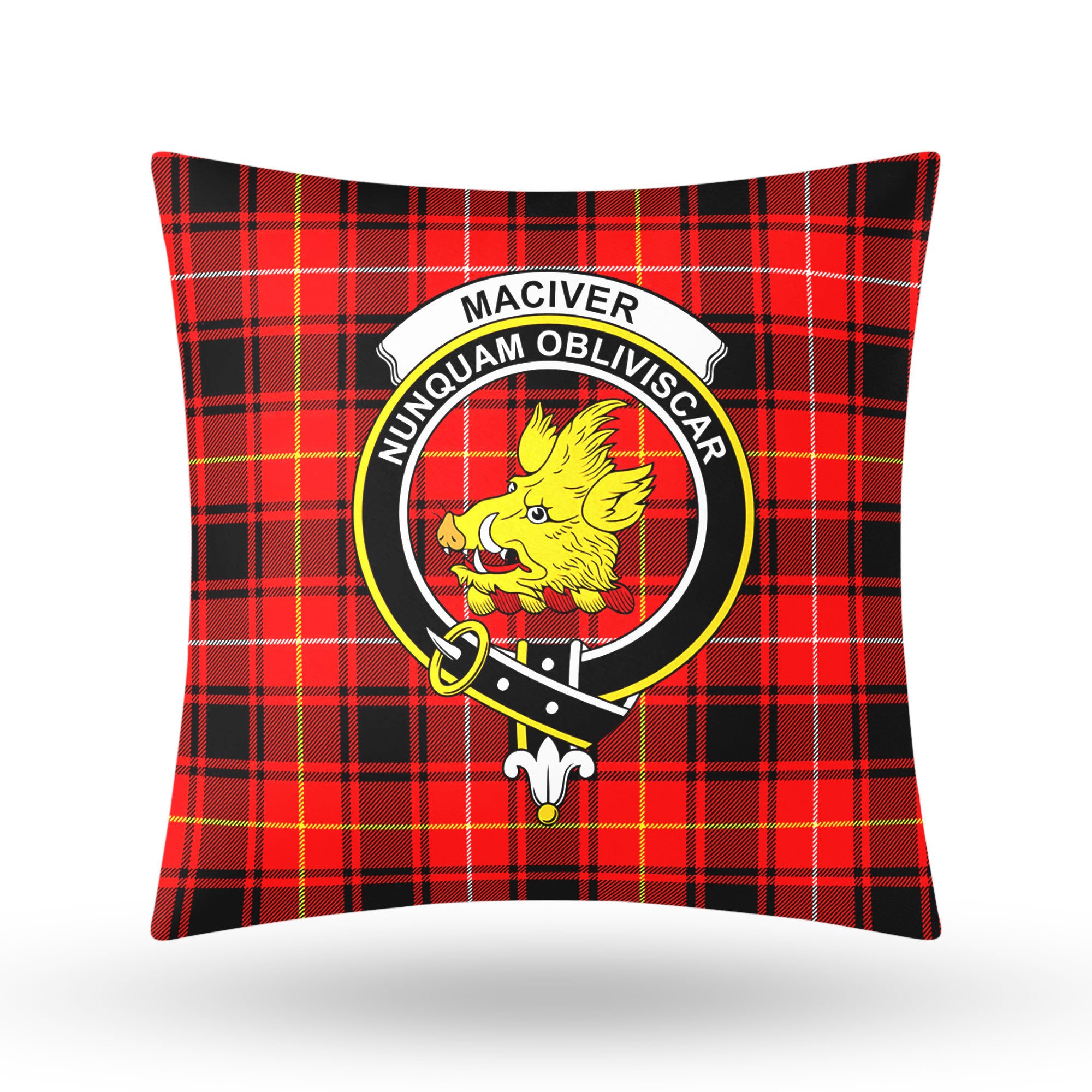 MacIver Modern Tartan Crest Pillow Cover