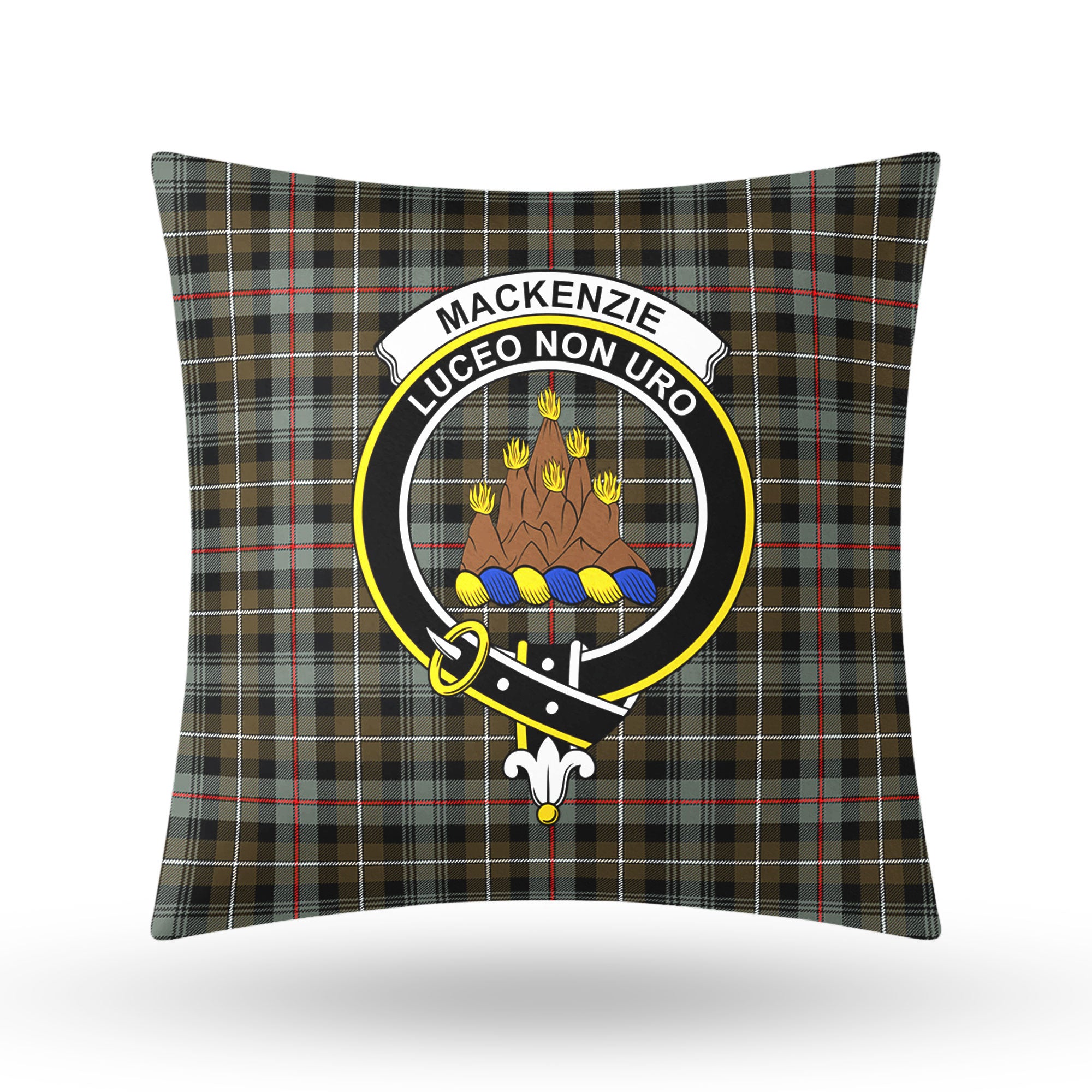 MacKenzie Weathered Tartan Crest Pillow Cover