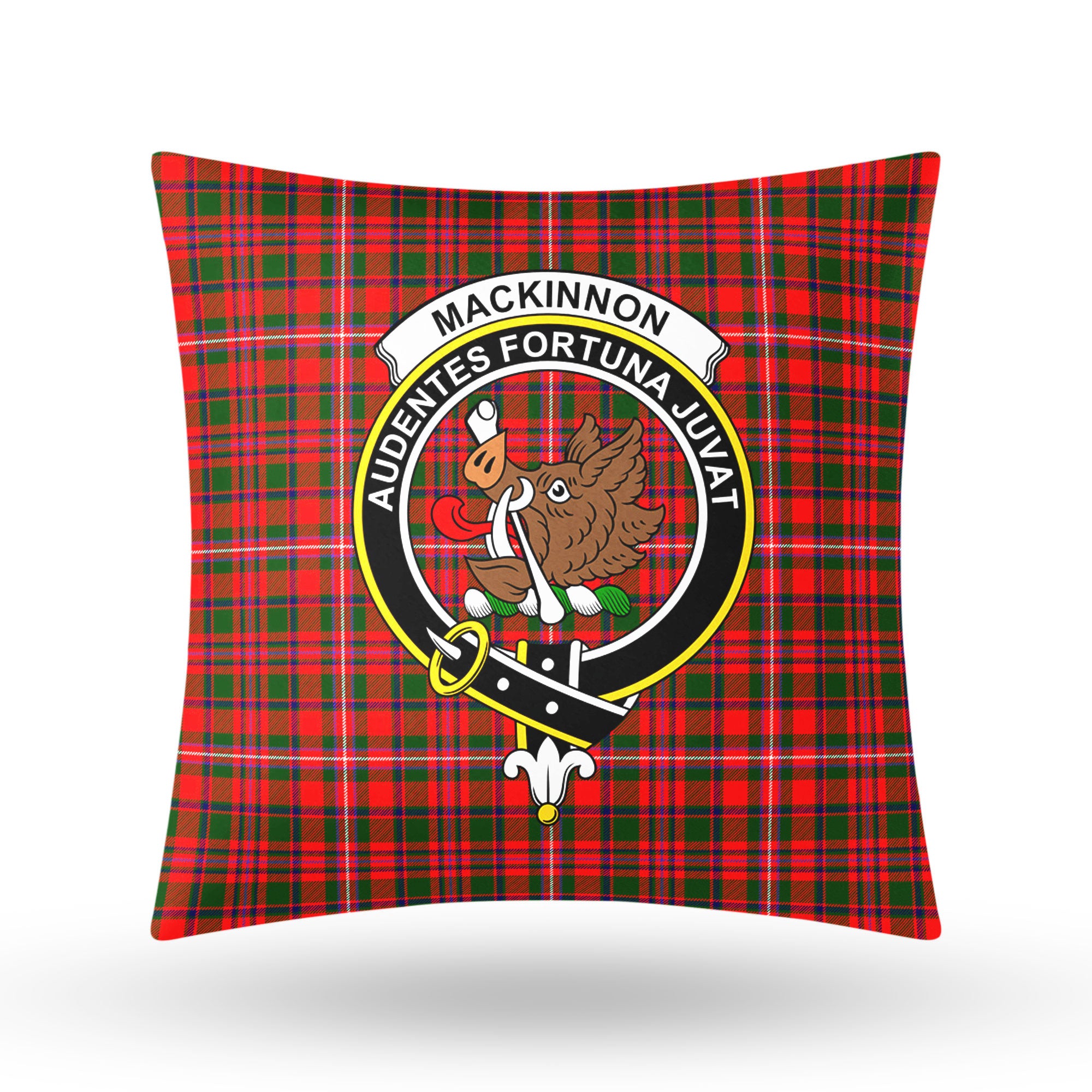 MacKinnon Modern Tartan Crest Pillow Cover