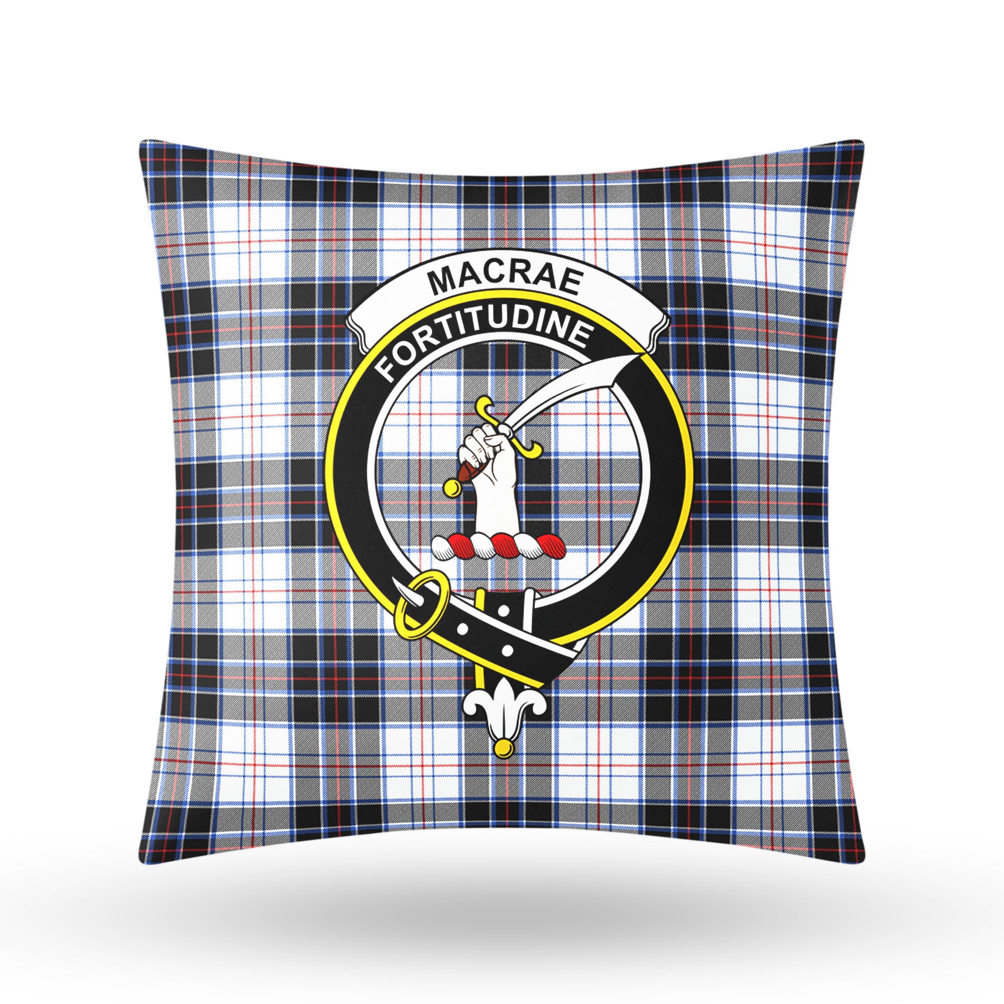 MacRae Dress Modern Tartan Crest Pillow Cover