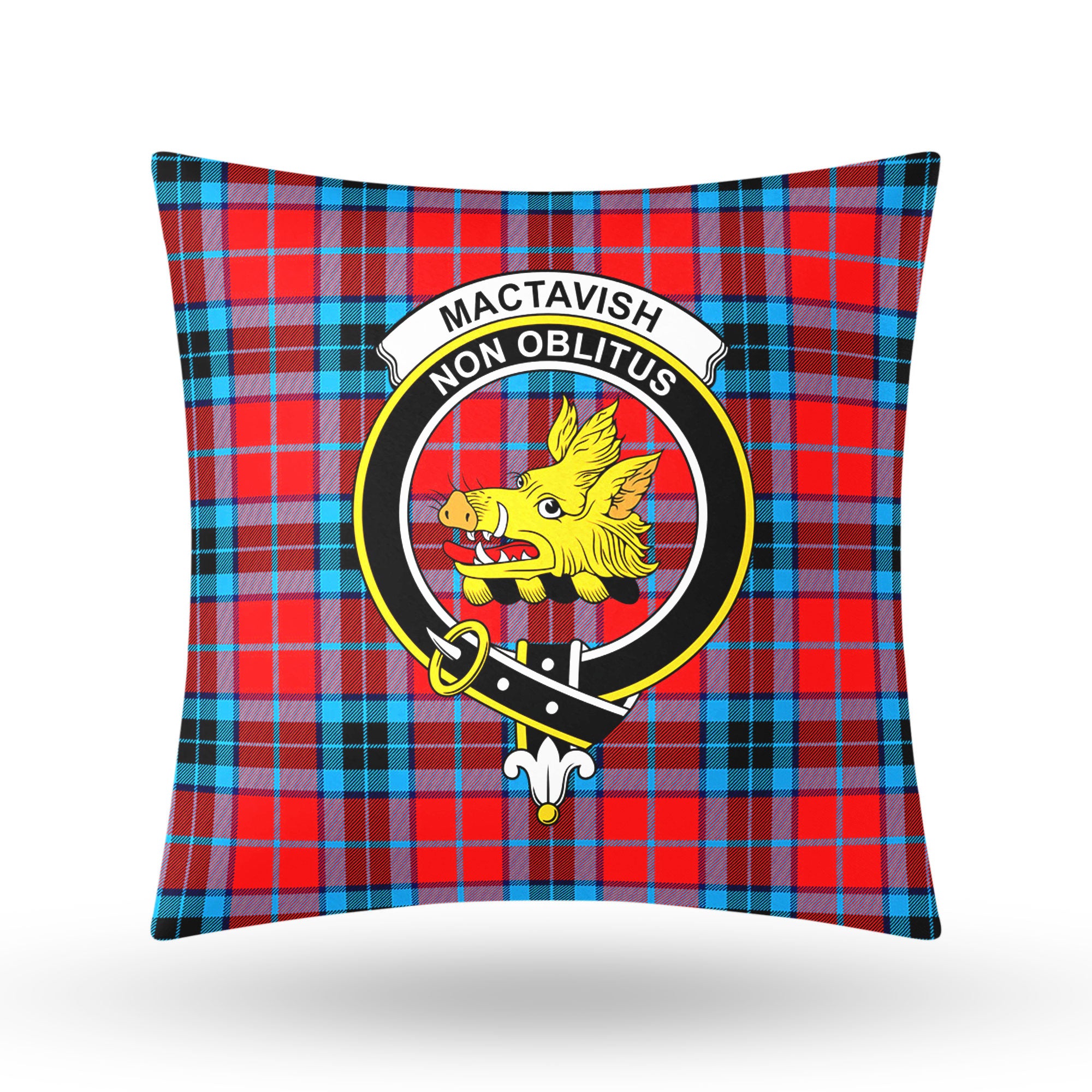 MacTavish Modern Tartan Crest Pillow Cover