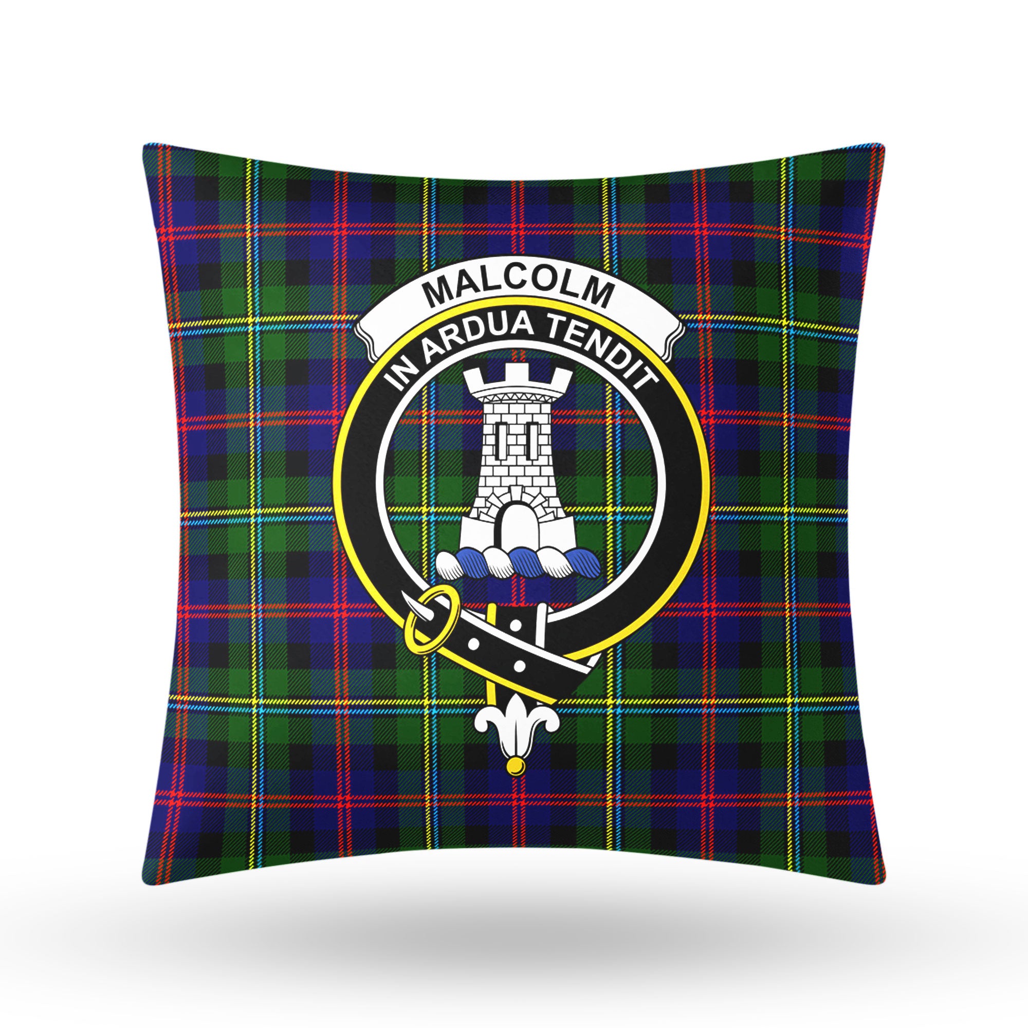 Malcolm (or MacCallum) Tartan Crest Pillow Cover