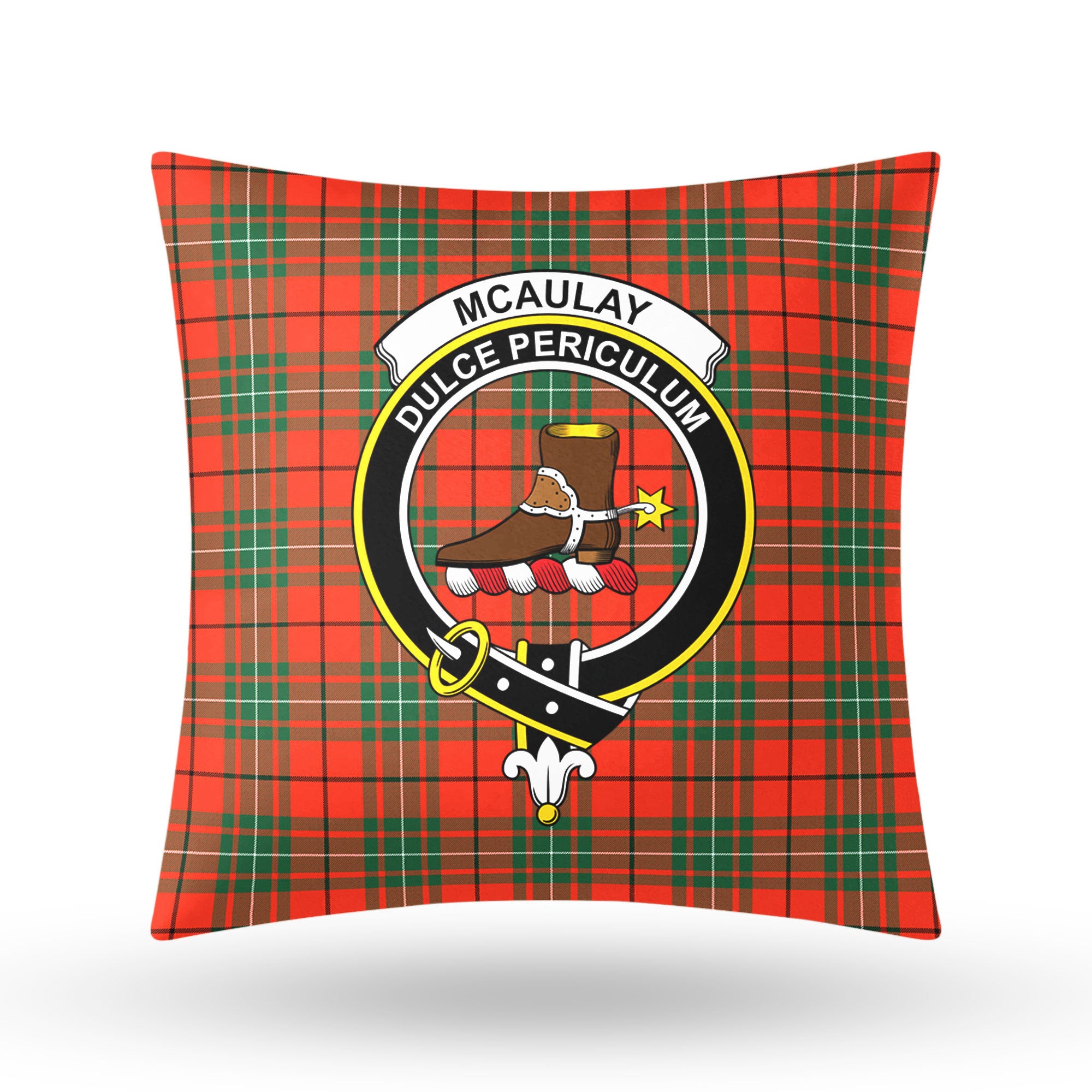 McAulay Ancient Tartan Crest Pillow Cover