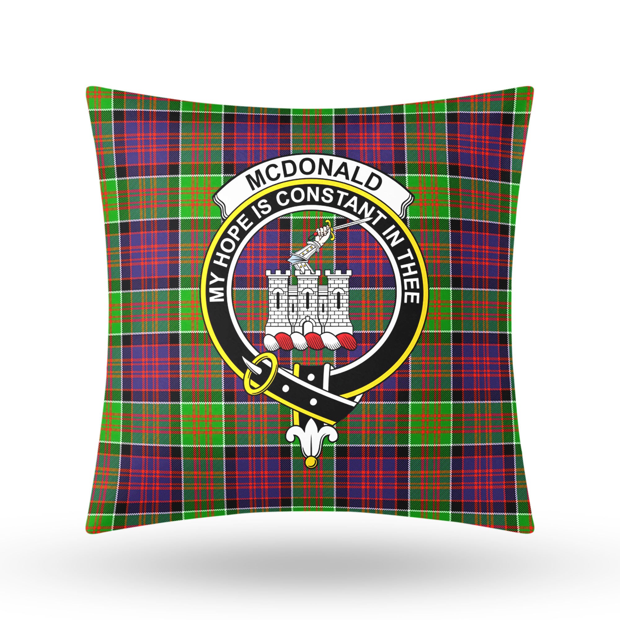 McDonald (Clan Ranald) Tartan Crest Pillow Cover