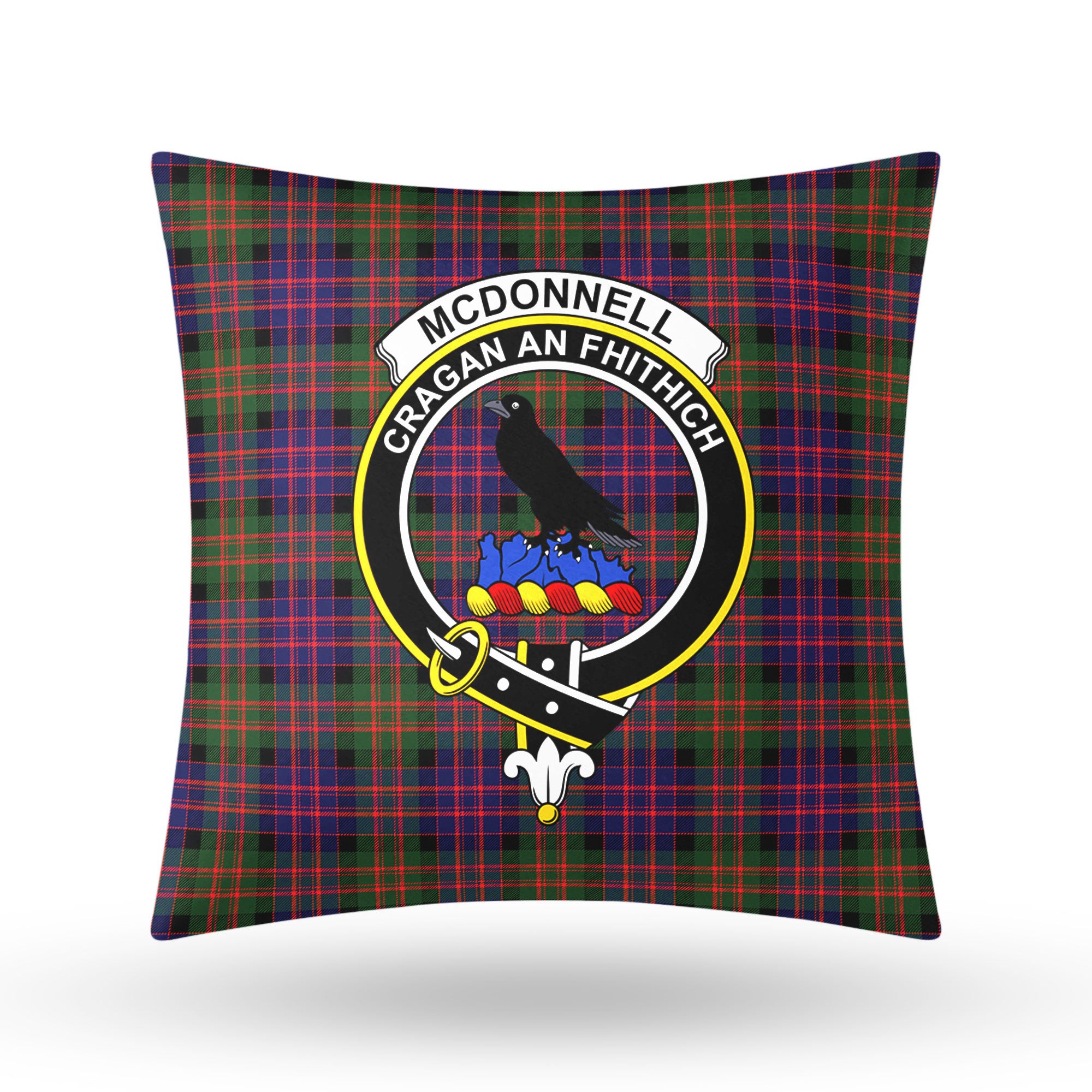 McDonnell of Glengarry Modern Tartan Crest Pillow Cover