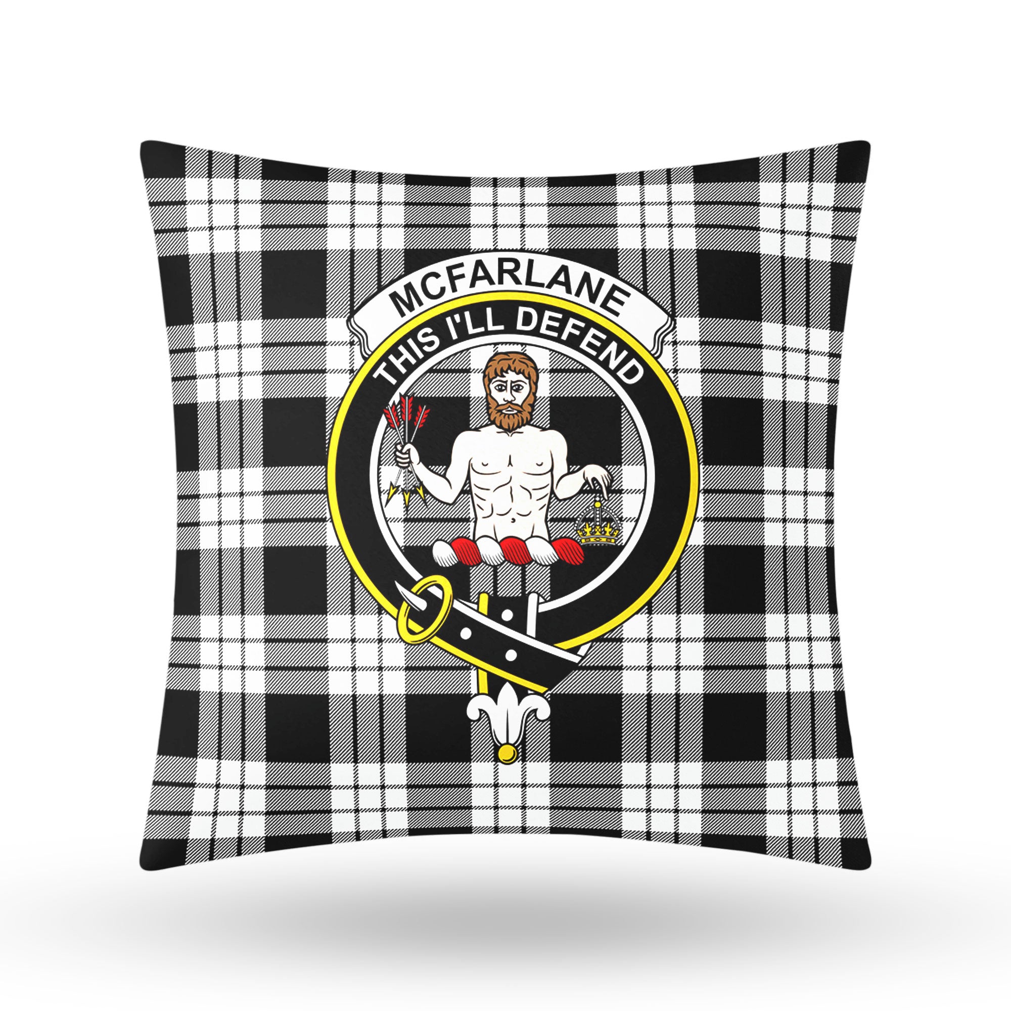 McFarlane Black - White Tartan Crest Pillow Cover